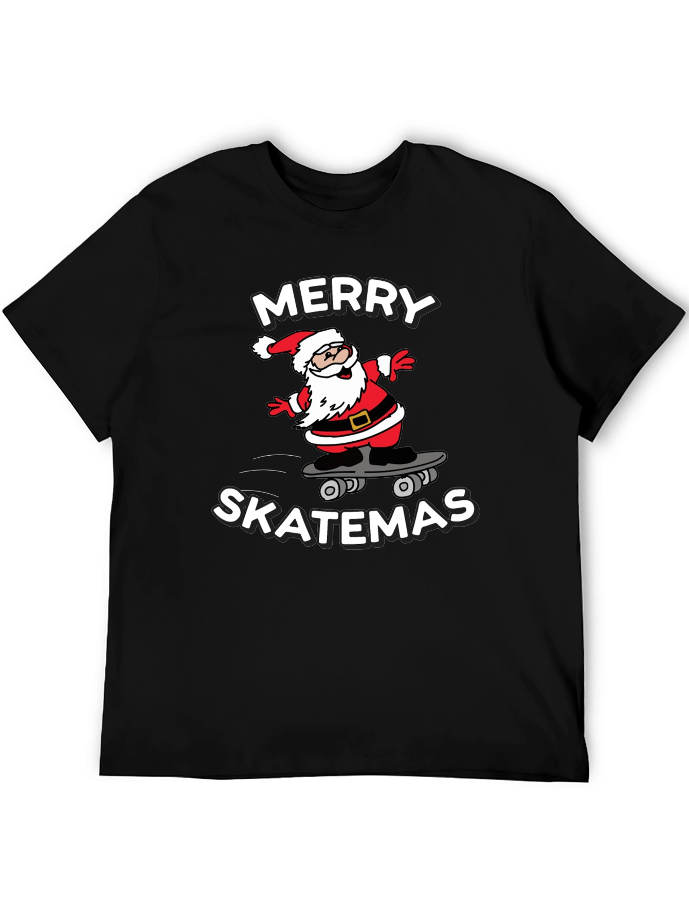 Merry Skatemas T-Shirt - Santa Skateboard Tee