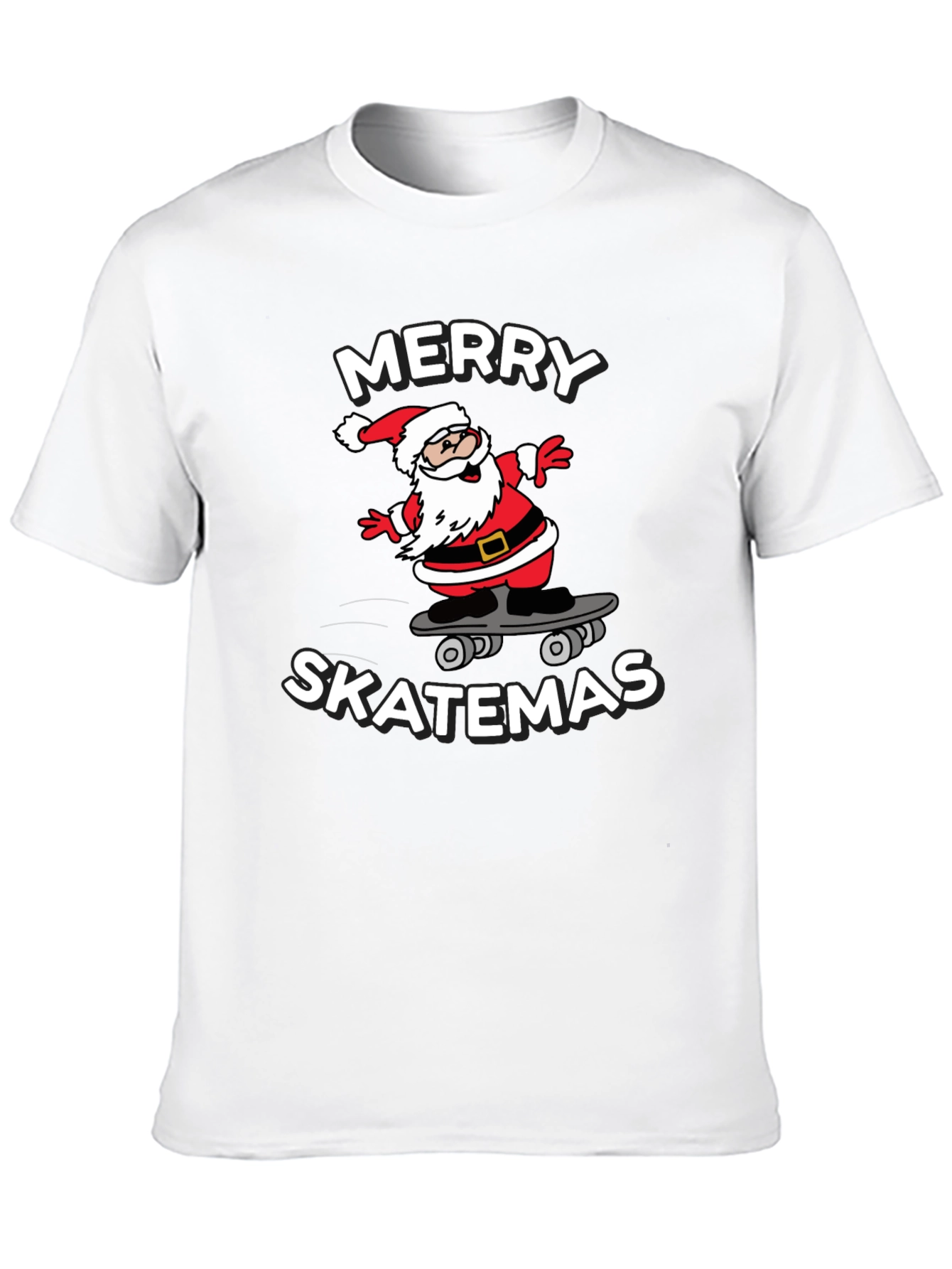 Merry Skatemas T-Shirt - Santa Skateboard Tee