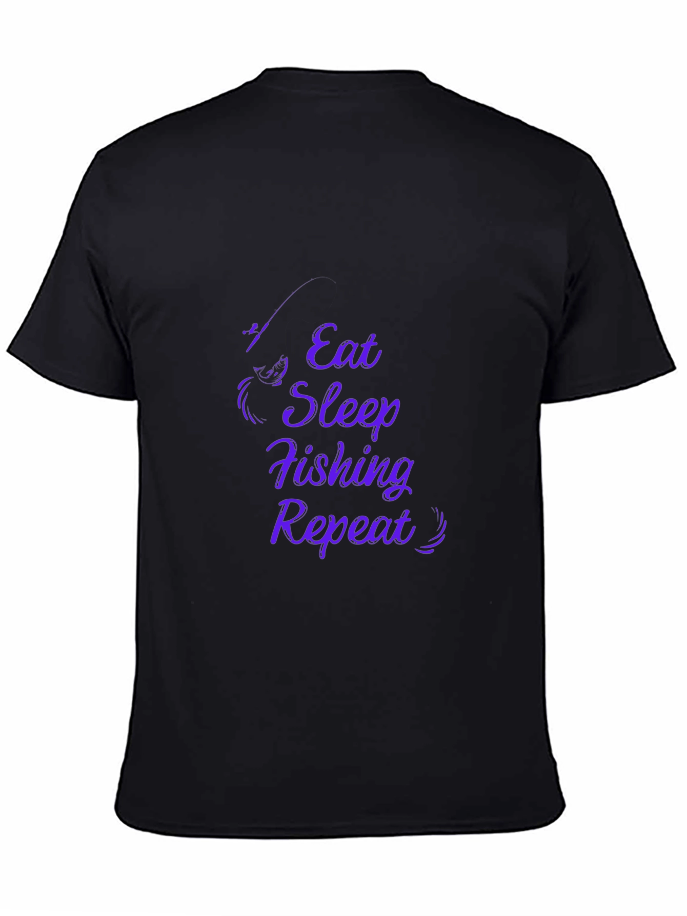 Eat Sleep Fishing Repeat Black Graphic Tee