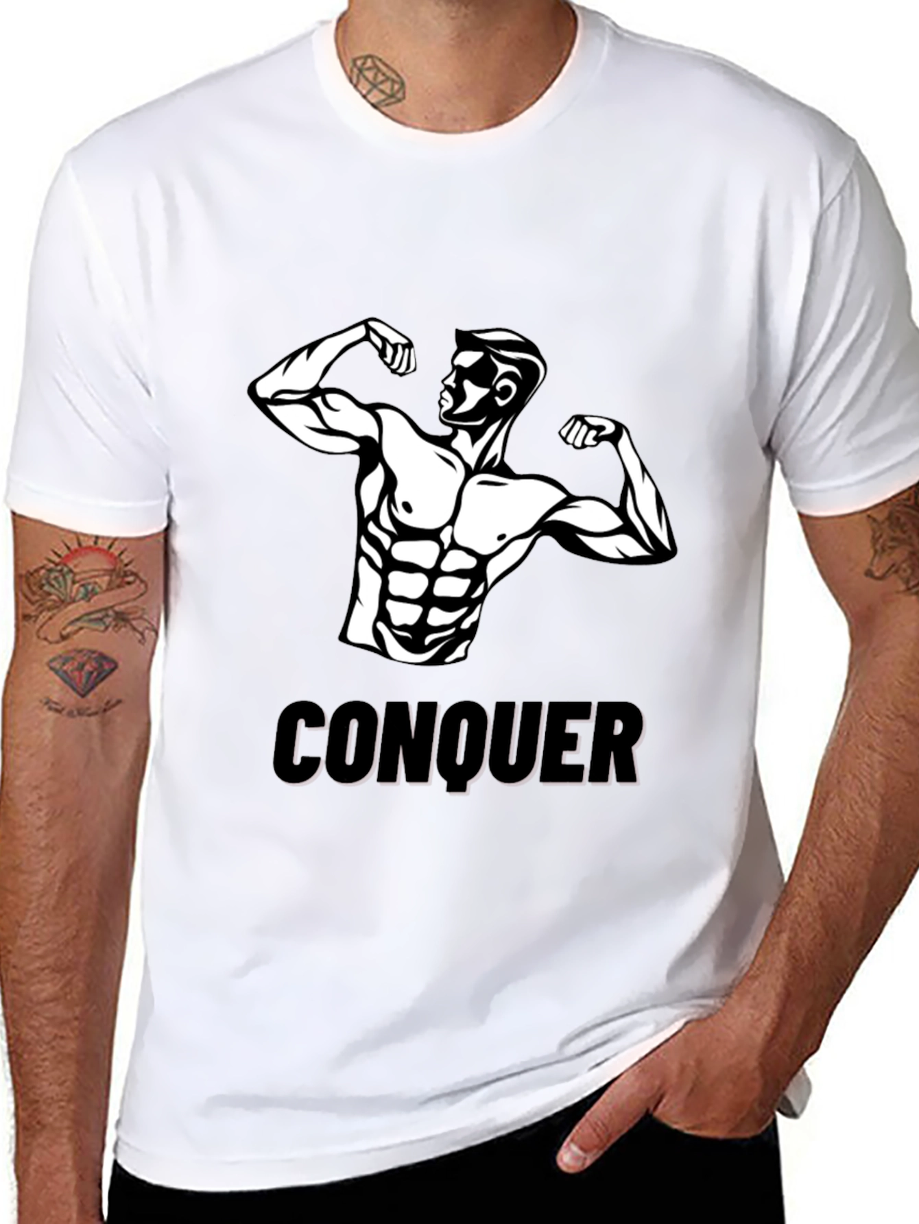 Conquer Graphic Print Mens T-Shirt