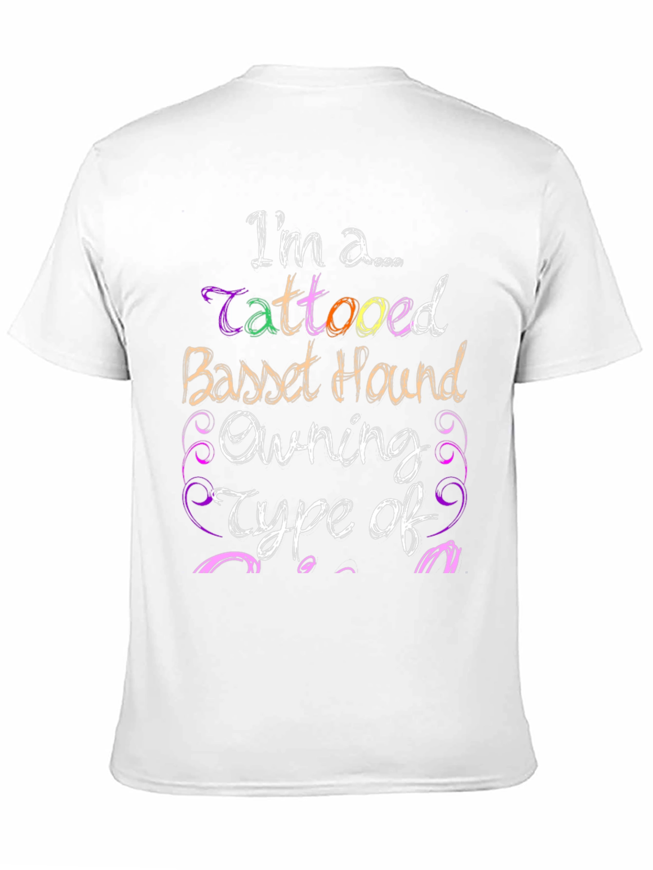 Tattooed Basset Hound Owner Black Graphic Tee