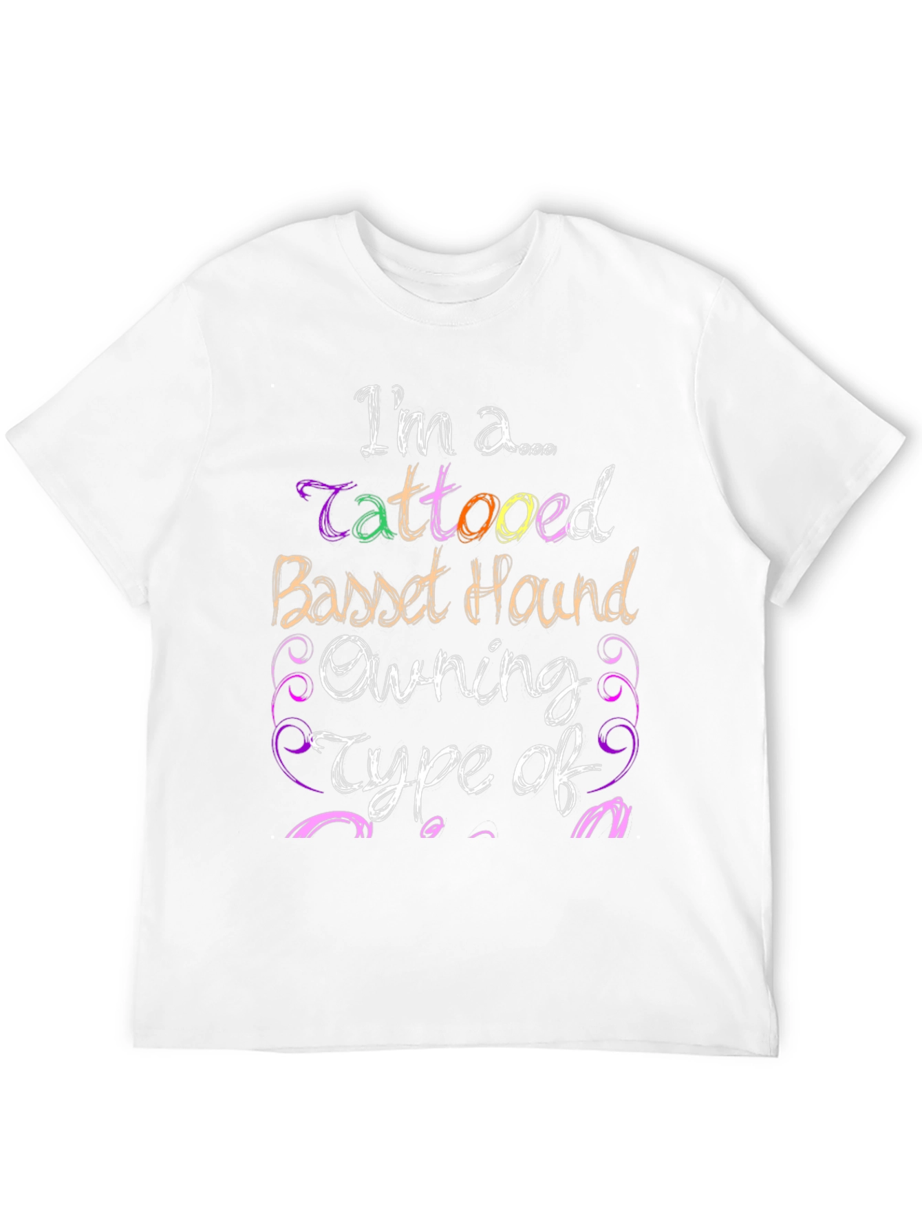Tattooed Basset Hound Owner Black Graphic Tee