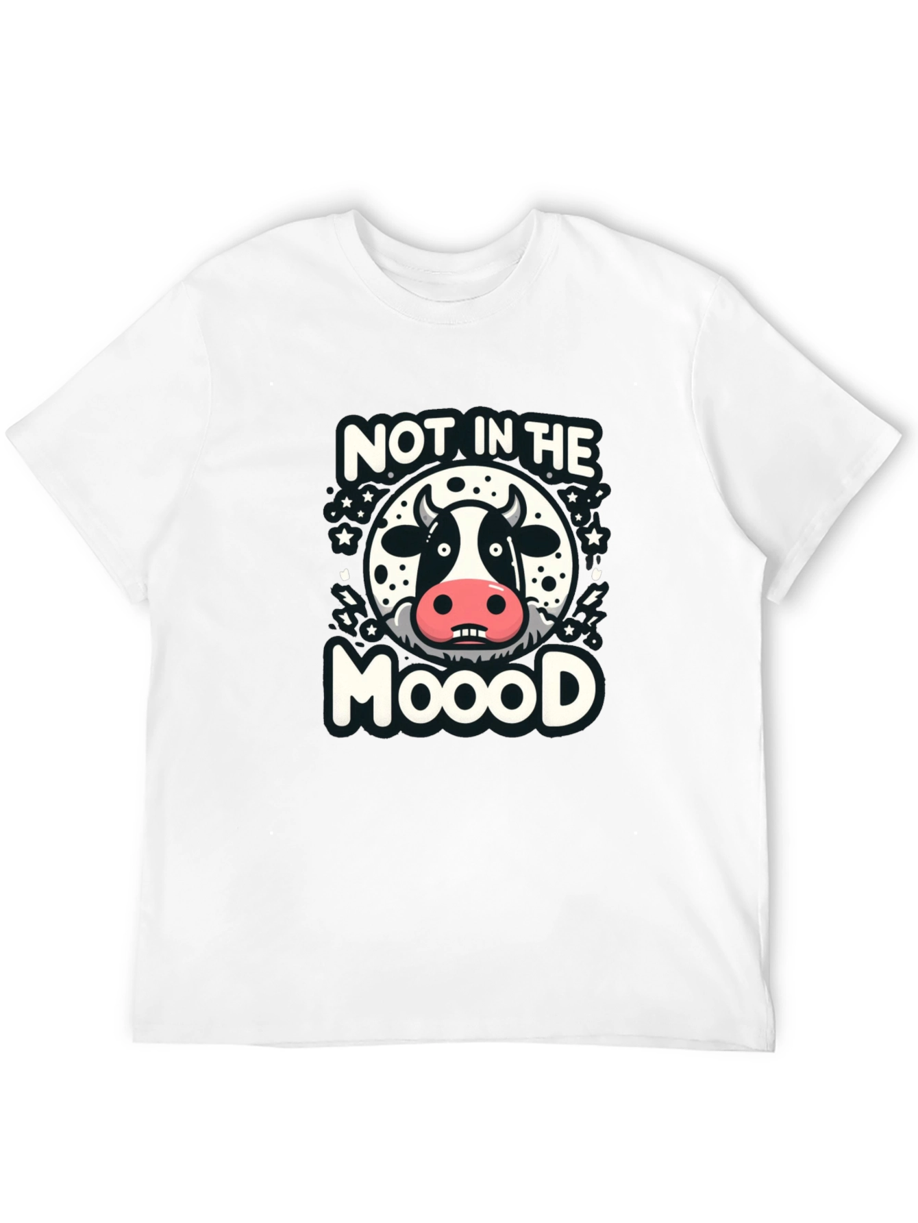Not in the Mooood Funny Cow Graphic T-Shirt