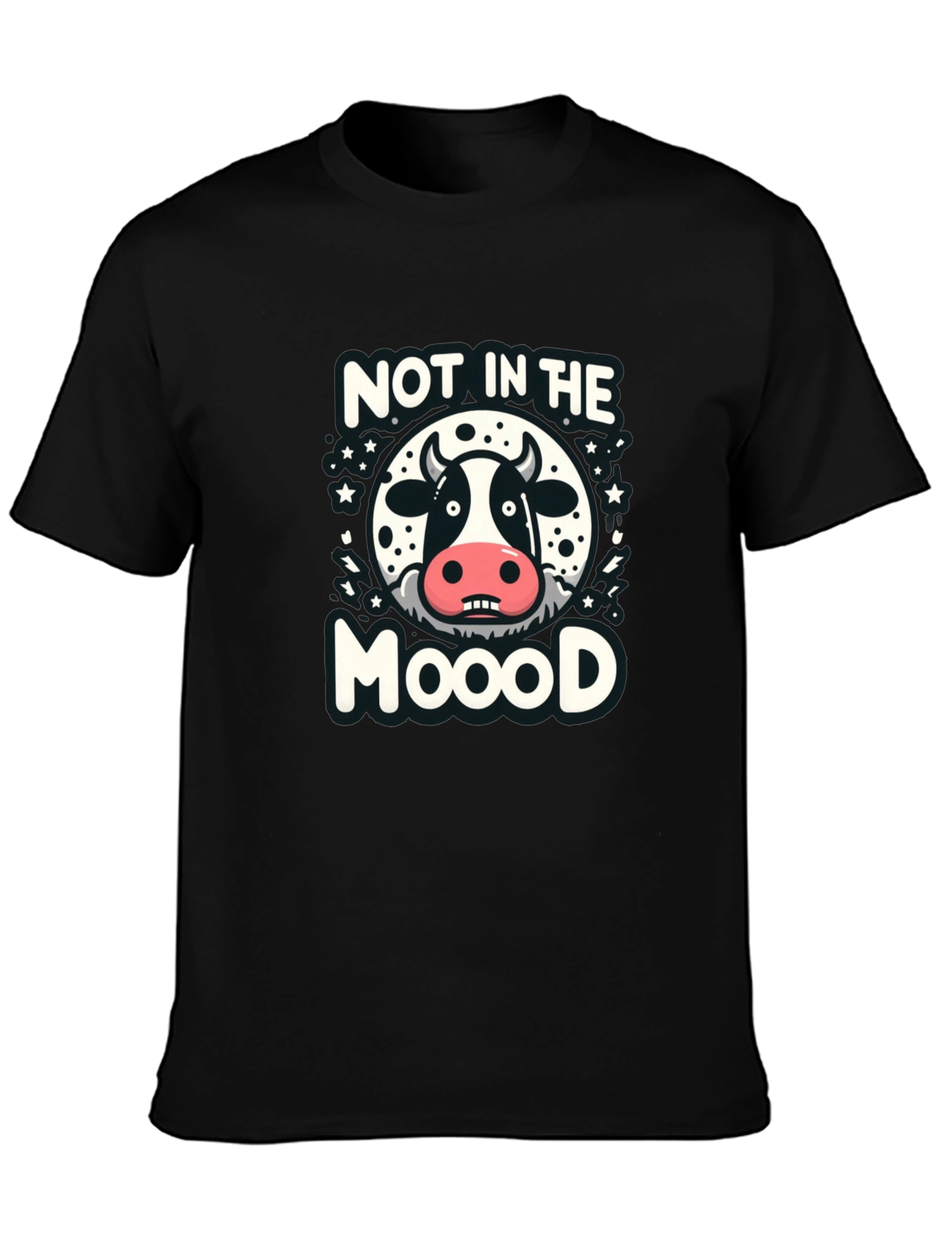 Not in the Mooood Funny Cow Graphic T-Shirt