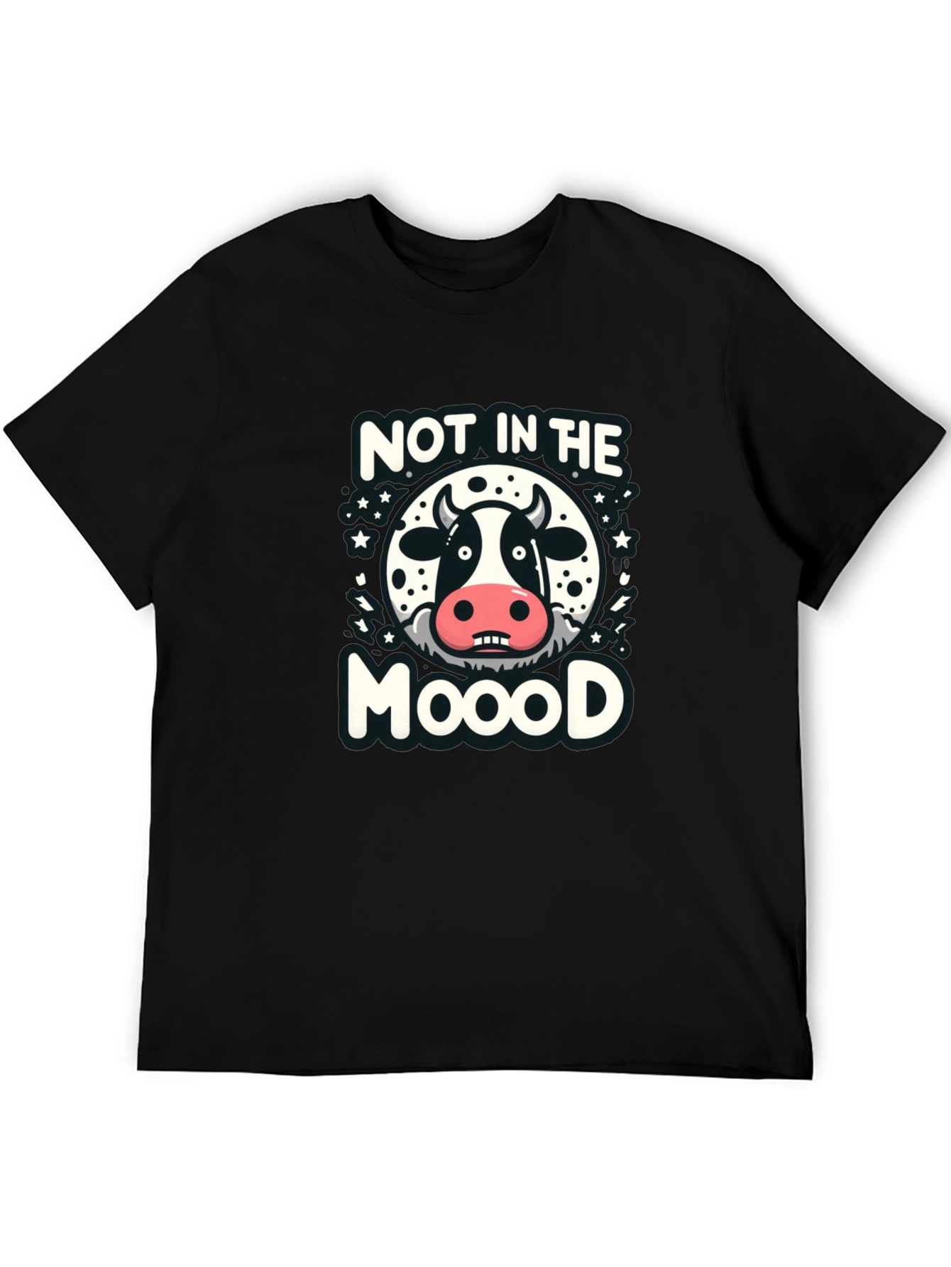 Not in the Mooood Funny Cow Graphic T-Shirt