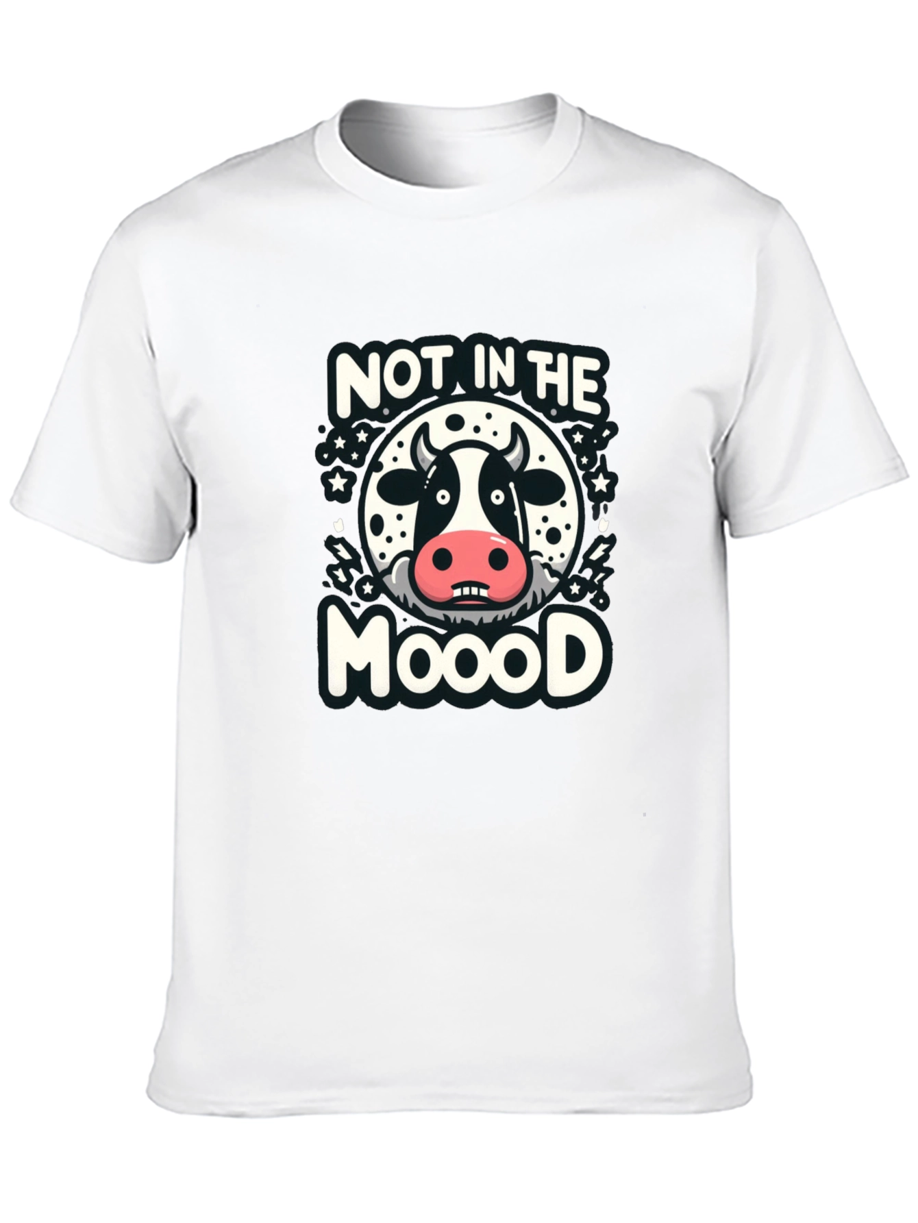 Not in the Mooood Funny Cow Graphic T-Shirt