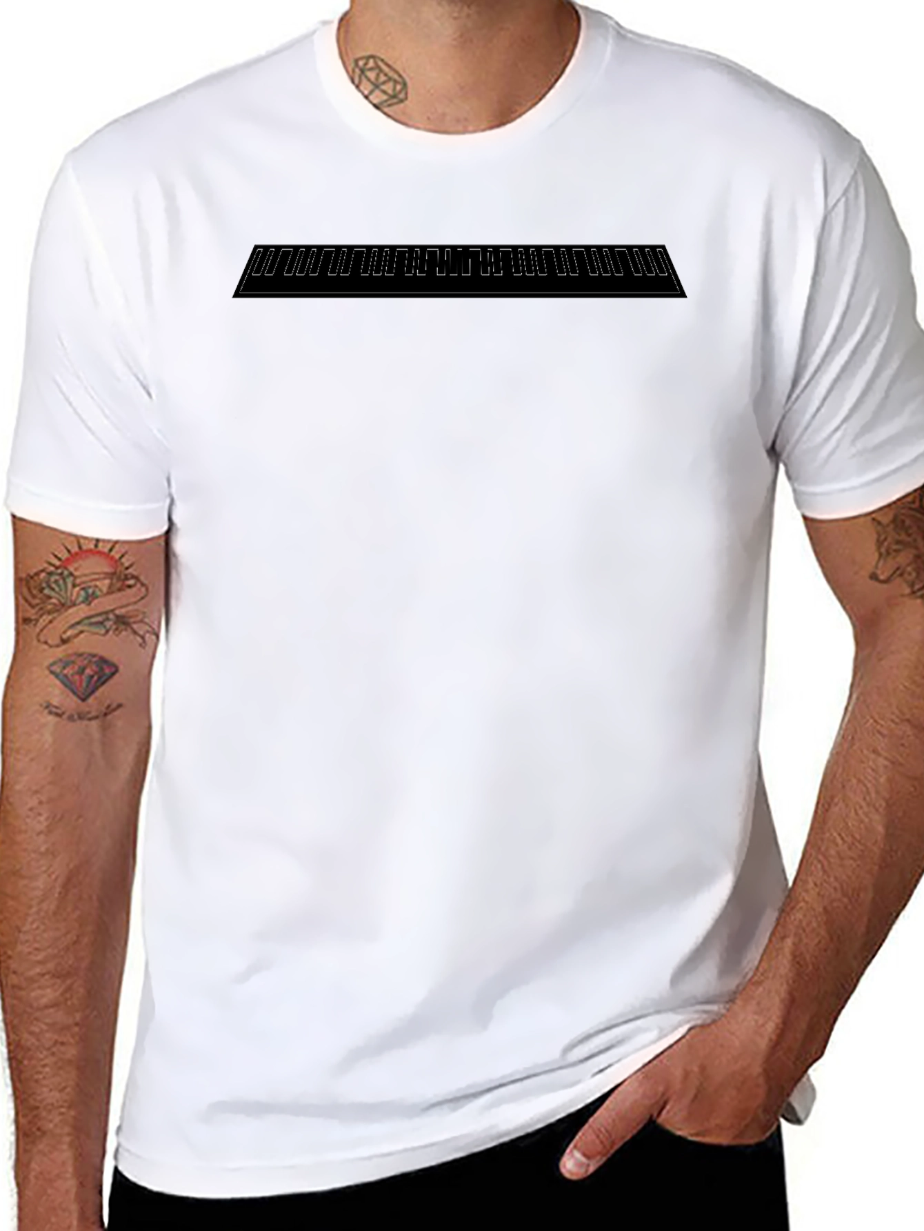 Minimalist Geometric Graphic Black T-Shirt