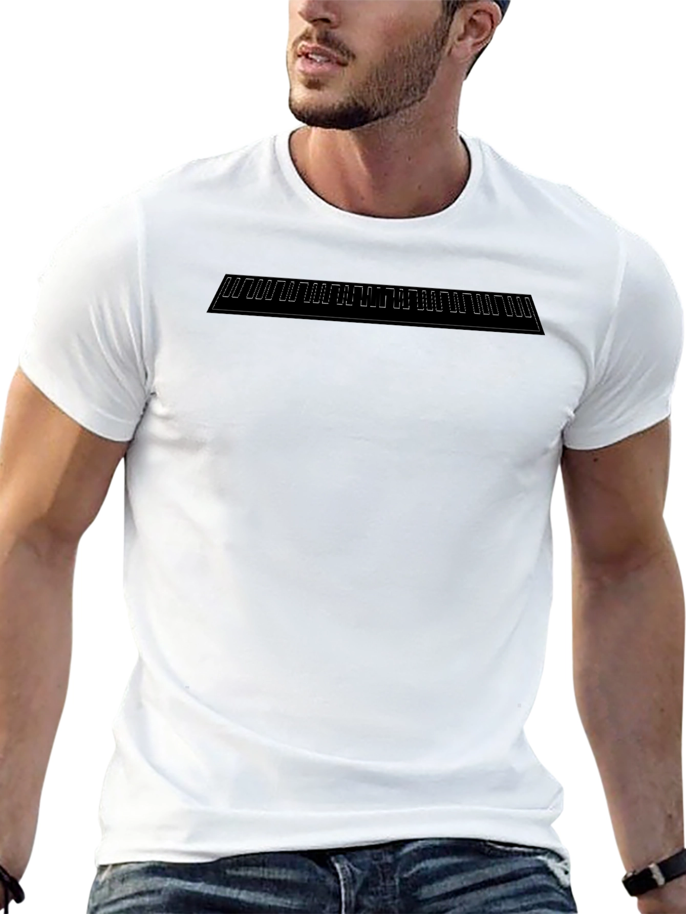 Minimalist Geometric Graphic Black T-Shirt