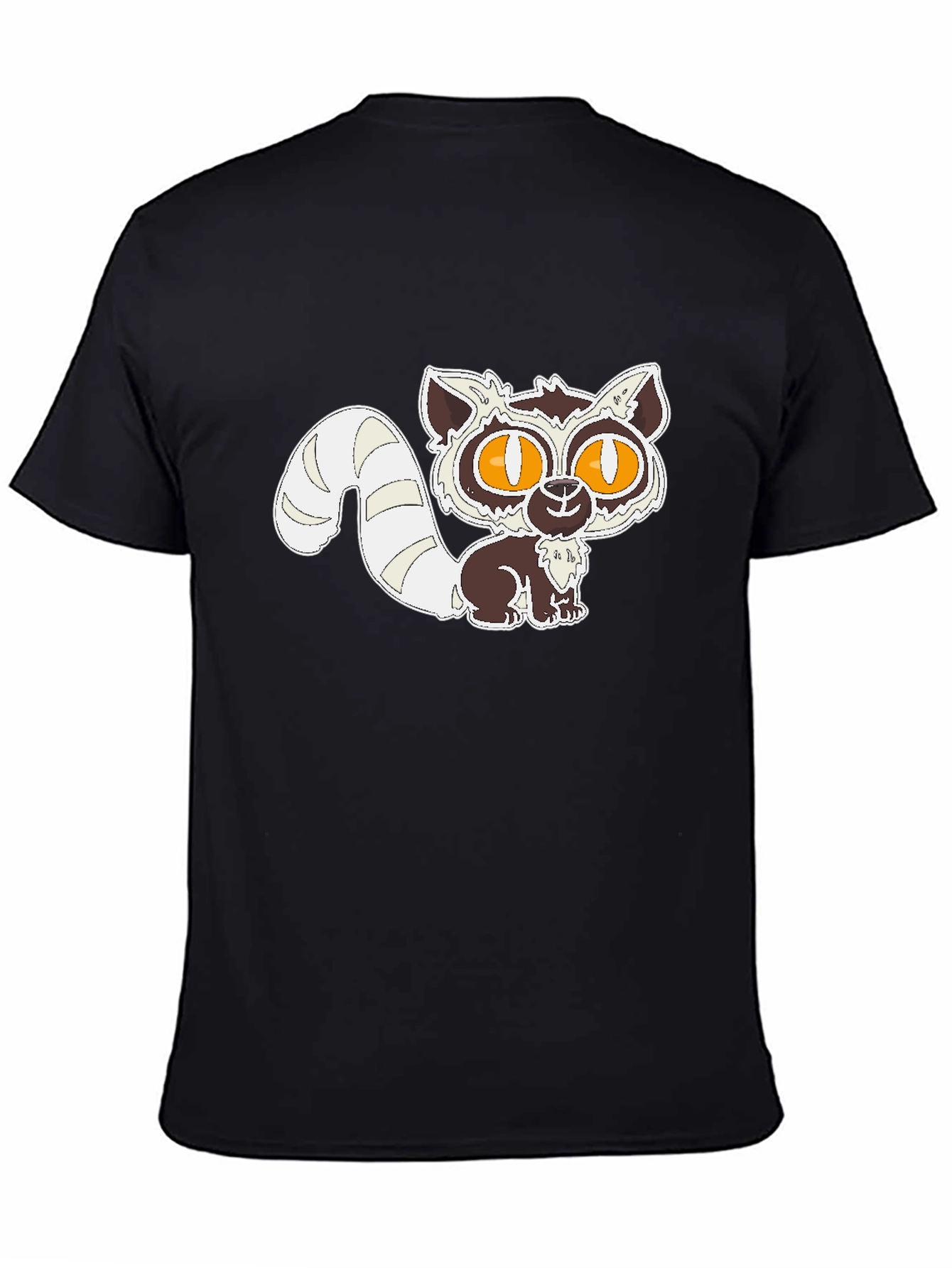 Cute Lemur Graphic Black T-Shirt