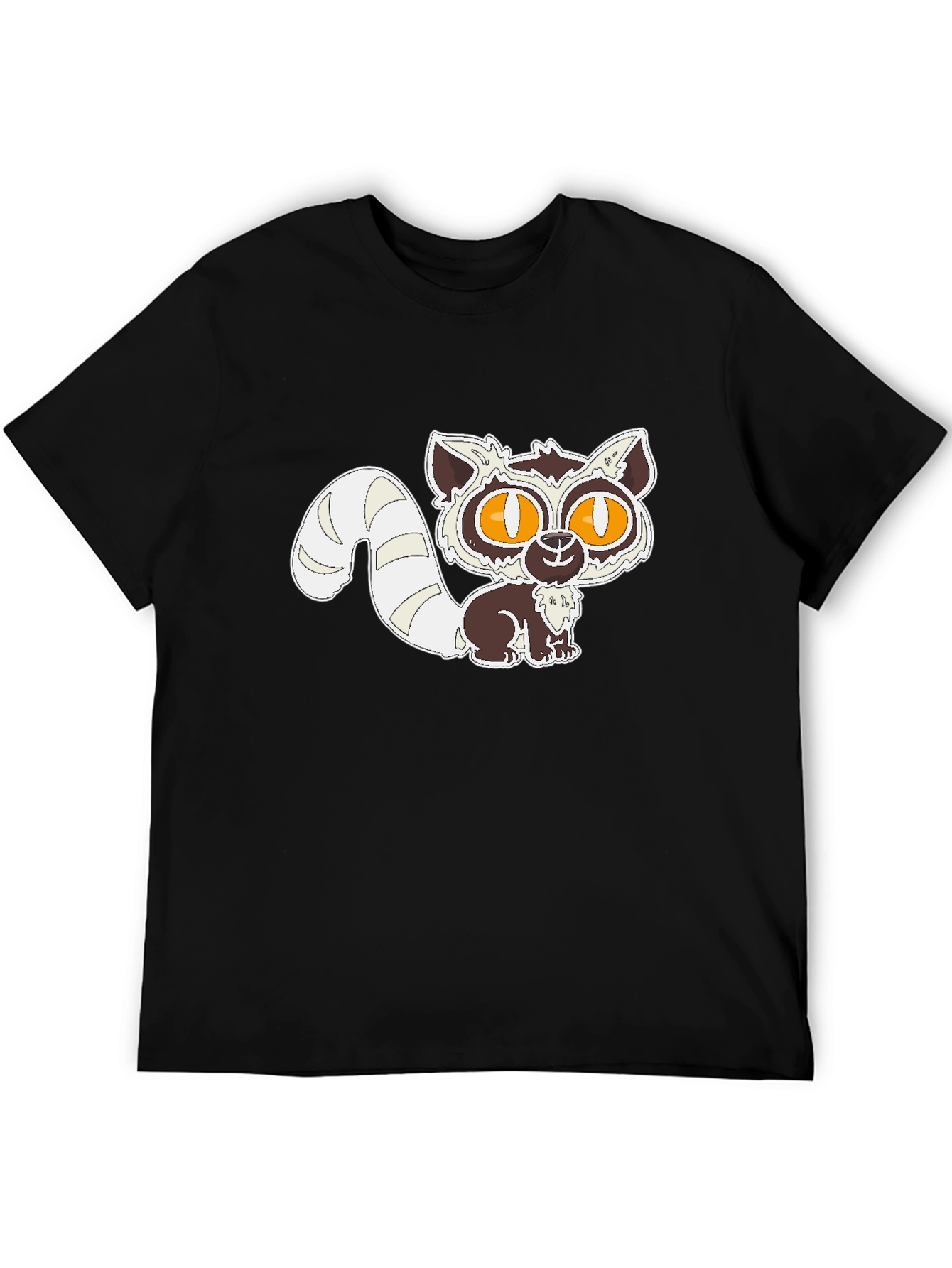 Cute Lemur Graphic Black T-Shirt