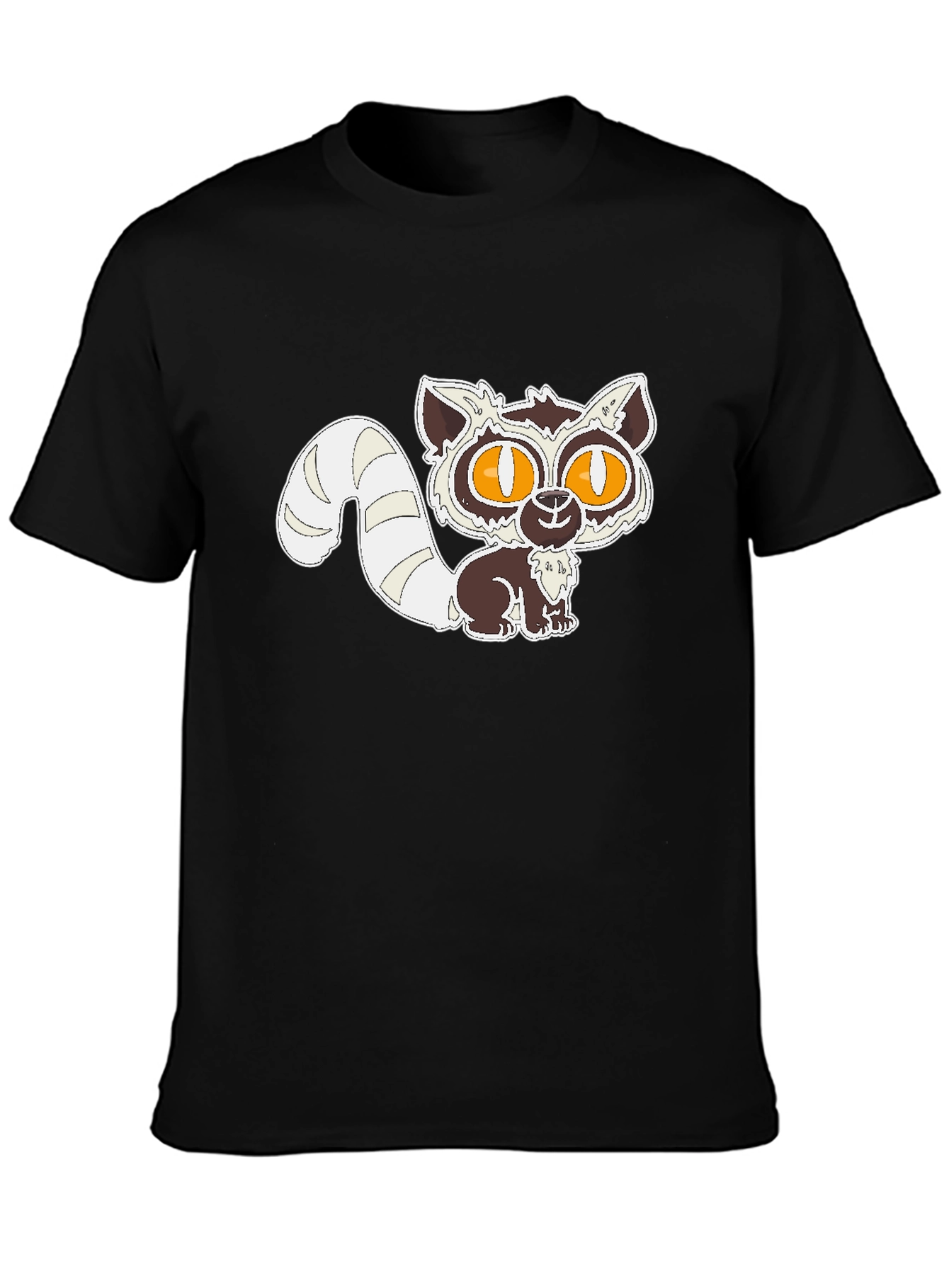 Cute Lemur Graphic Black T-Shirt