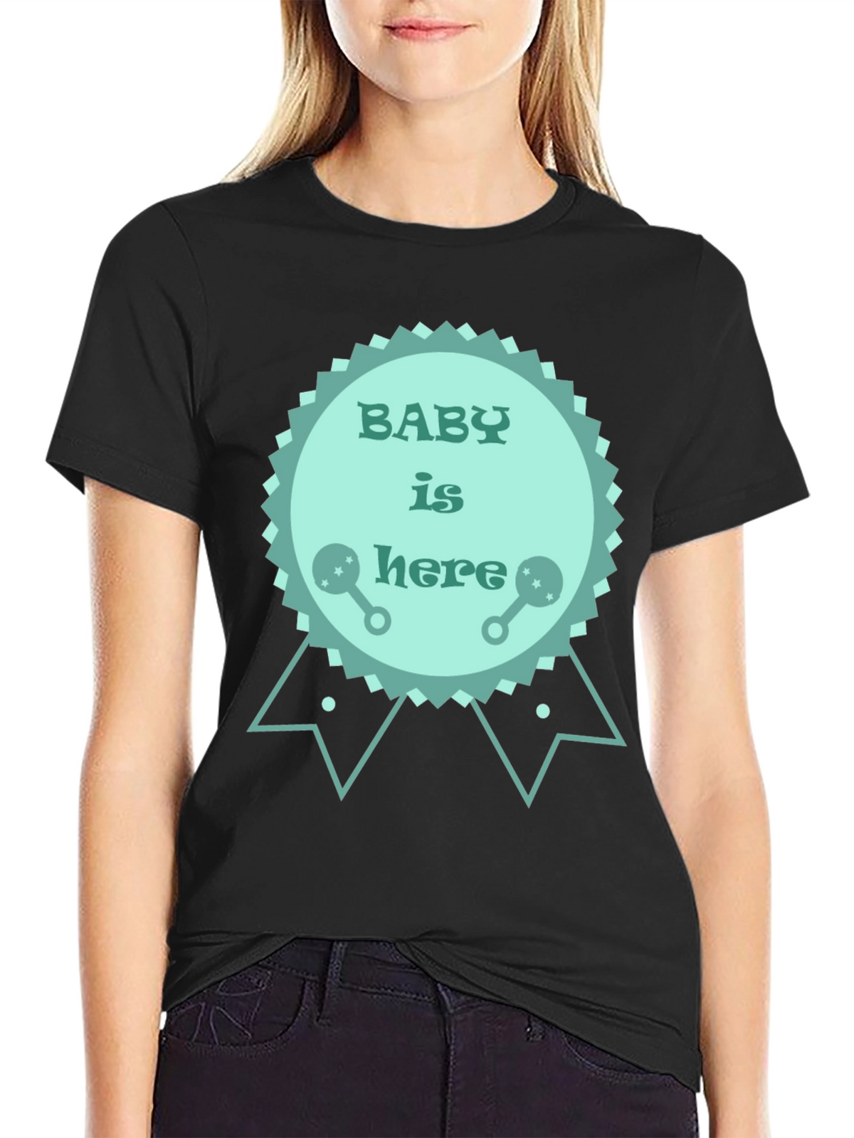 Baby is Here T-Shirt - New Baby Announcement Tee