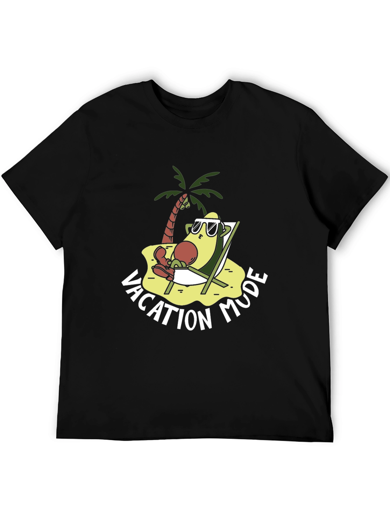 Vacation Mode Avocado T-Shirt - Relaxed Beach Style