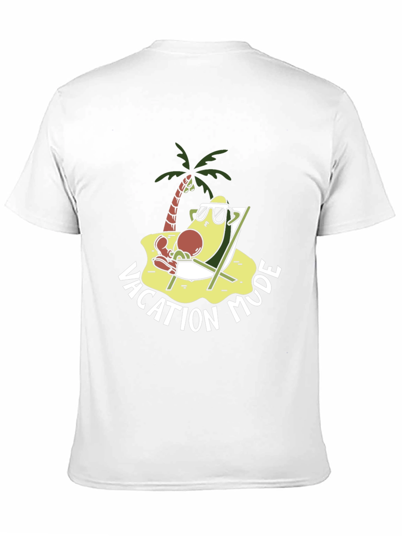 Vacation Mode Avocado T-Shirt - Relaxed Beach Style