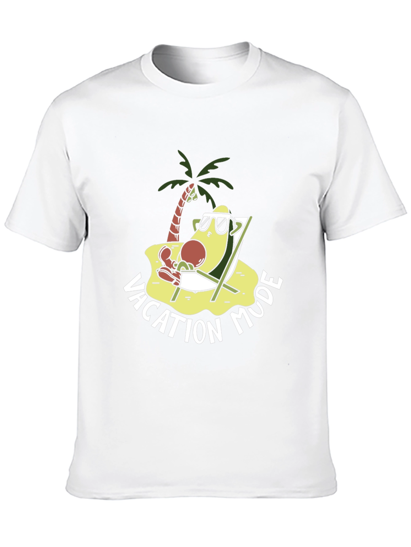 Vacation Mode Avocado T-Shirt - Relaxed Beach Style