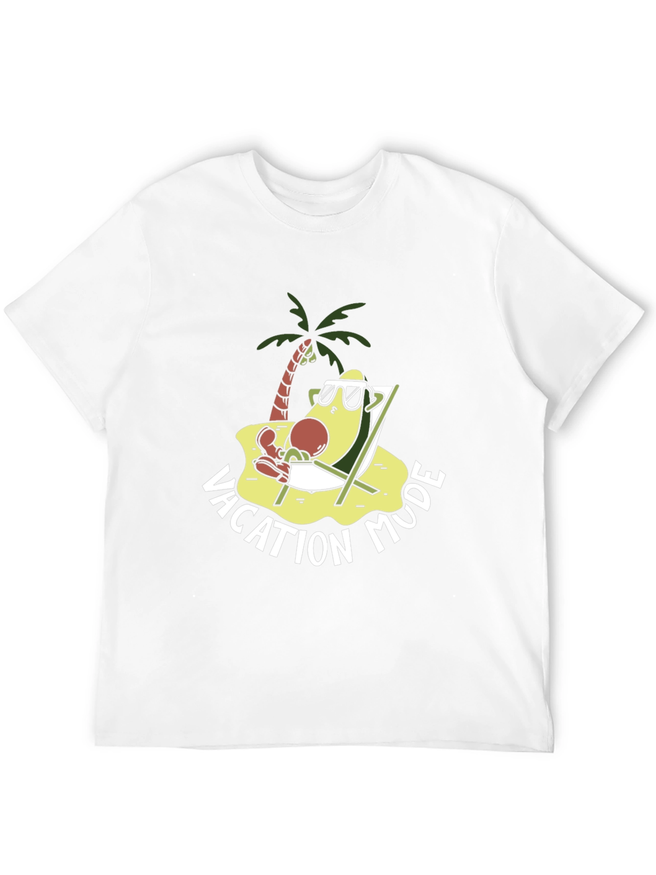 Vacation Mode Avocado T-Shirt - Relaxed Beach Style