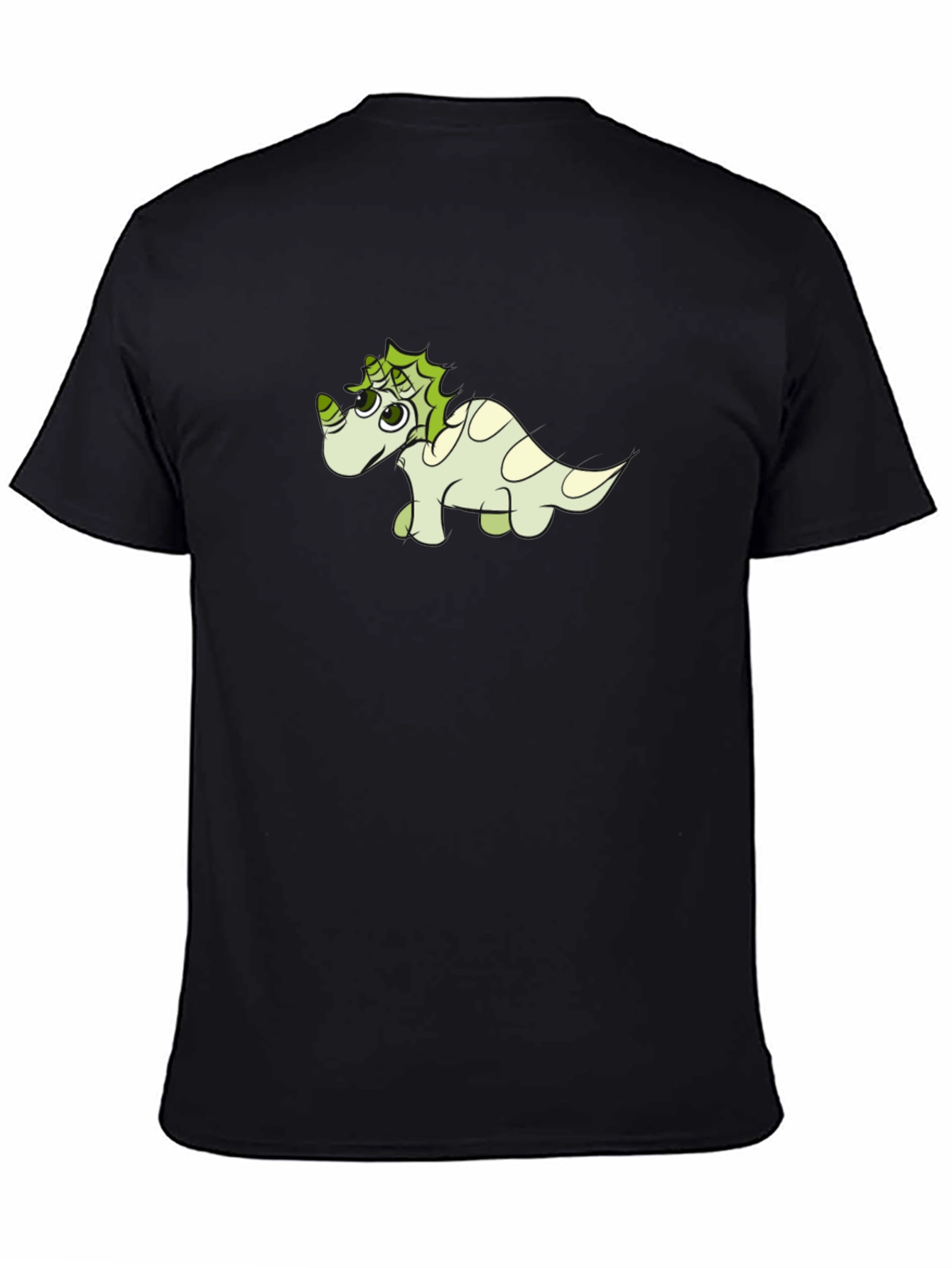 Cute Dinosaur Graphic Tee - Black Cotton Shirt