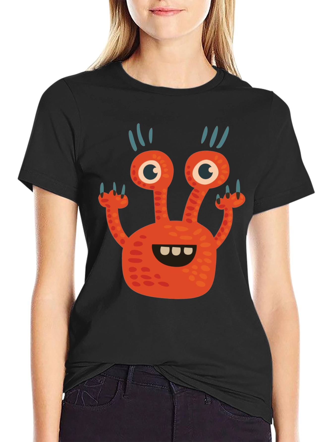 Monster Graphic Tee - Fun Black T-Shirt
