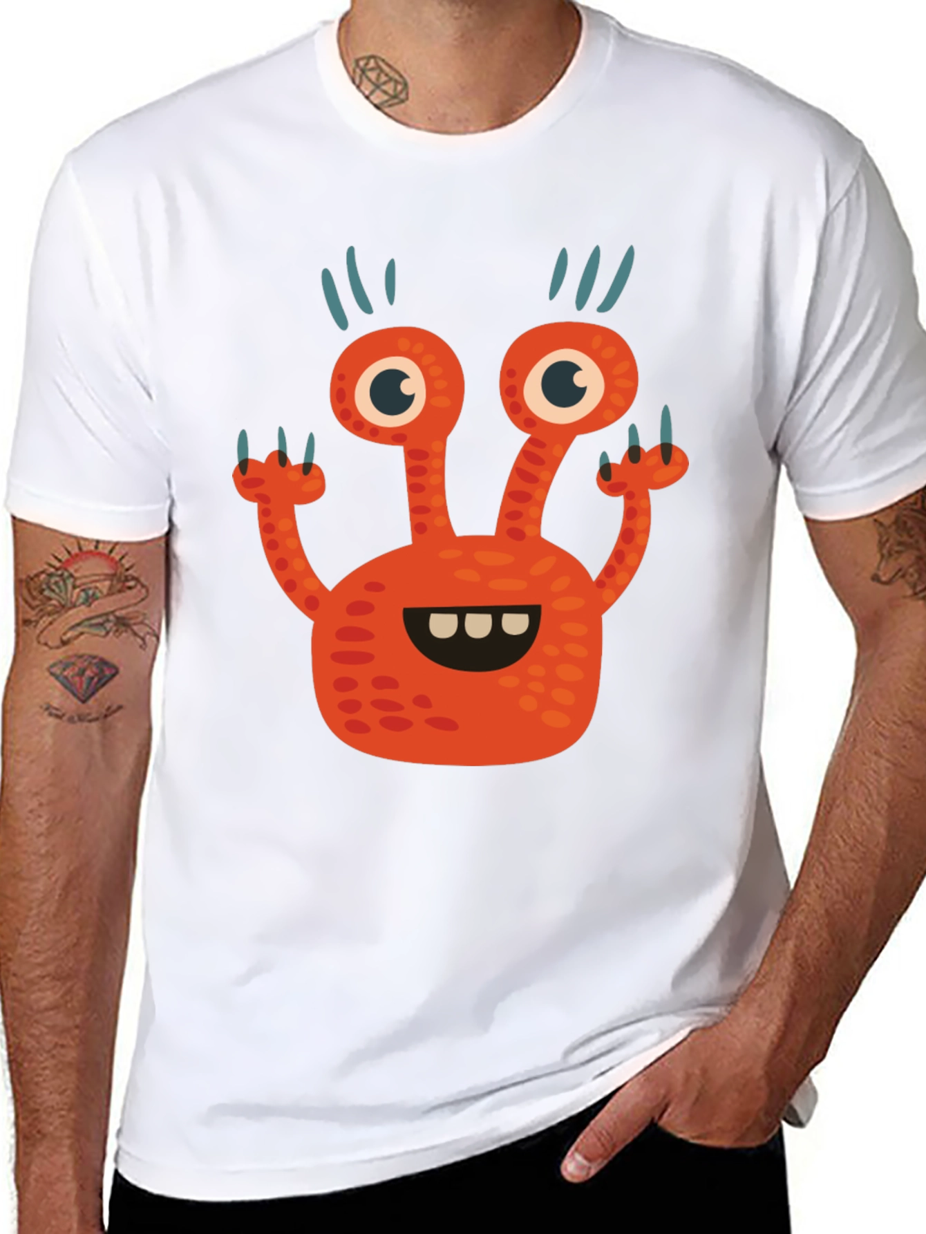 Monster Graphic Tee - Fun Black T-Shirt