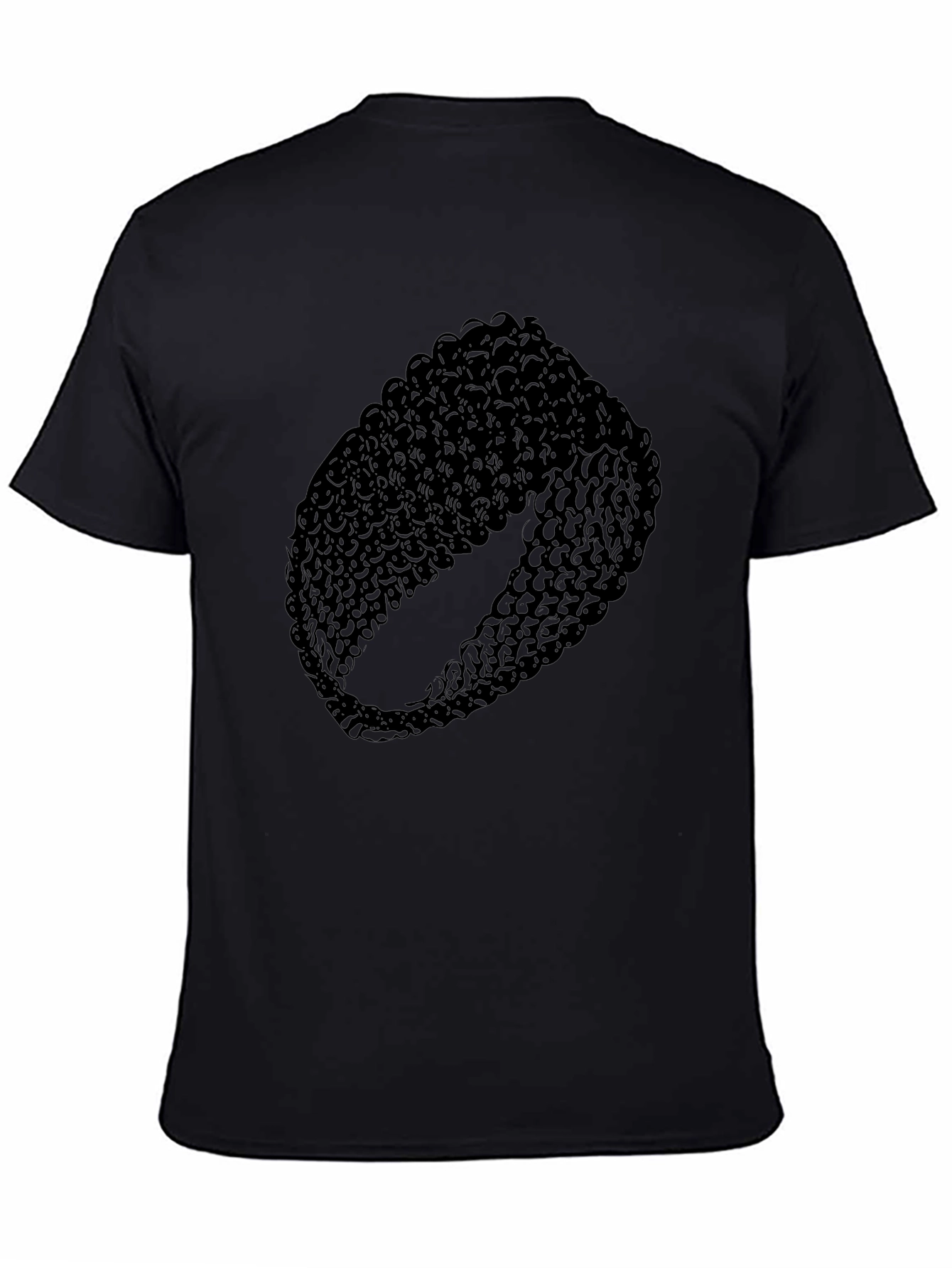 Mens Black T-Shirt with Abstract Ring Design