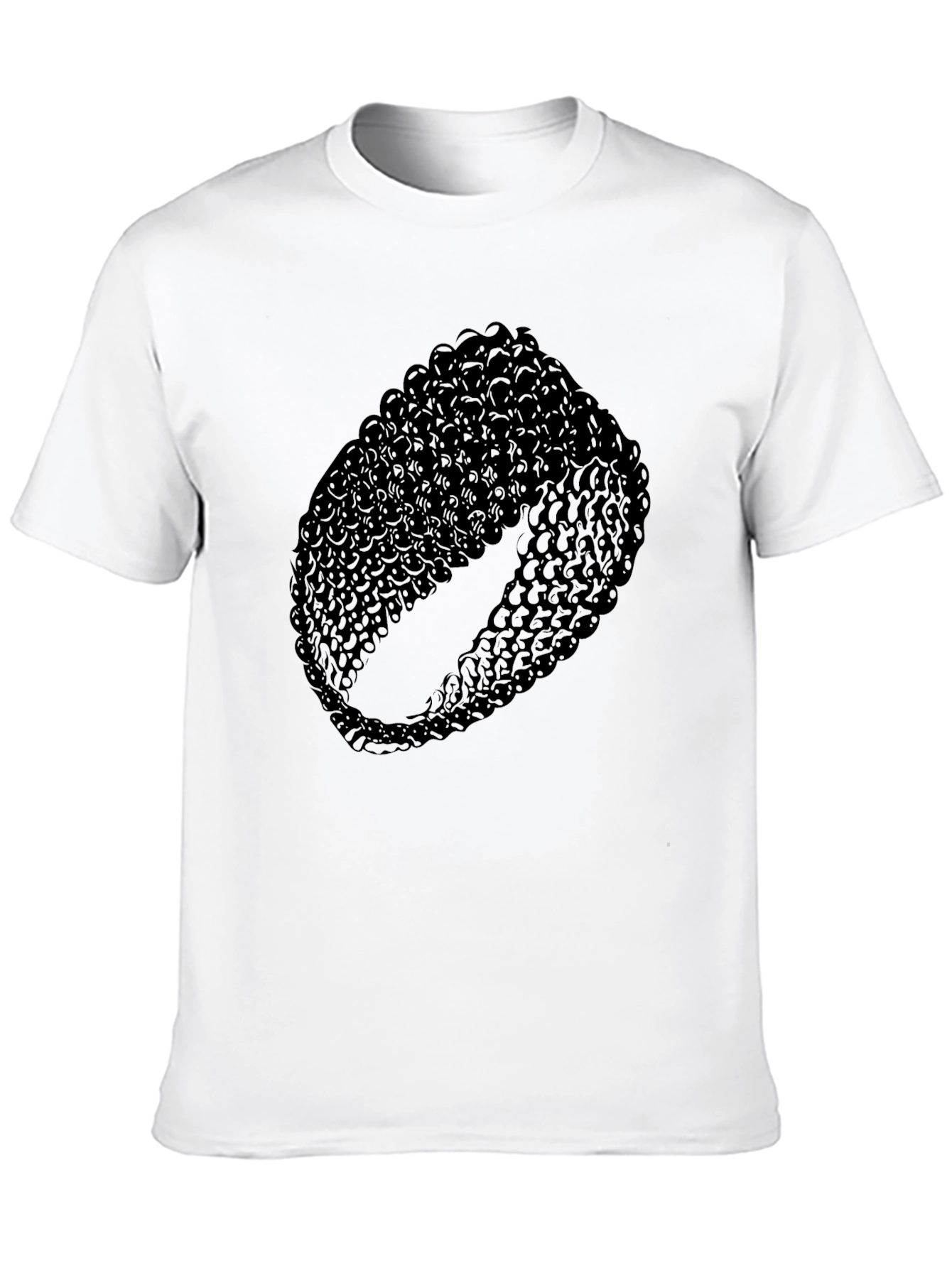 Mens Black T-Shirt with Abstract Ring Design