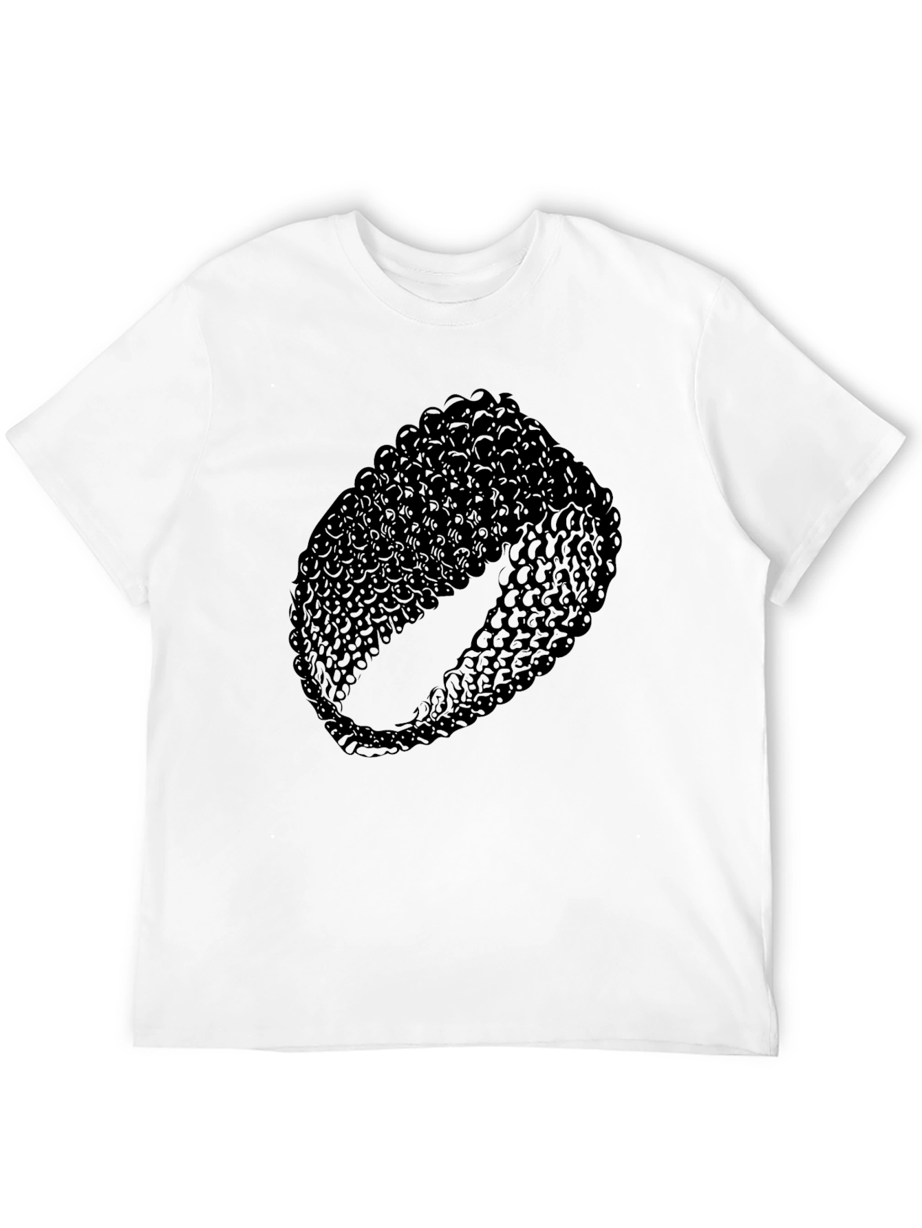 Mens Black T-Shirt with Abstract Ring Design