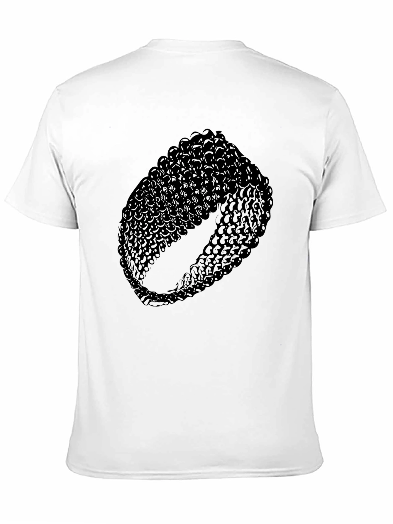 Mens Black T-Shirt with Abstract Ring Design