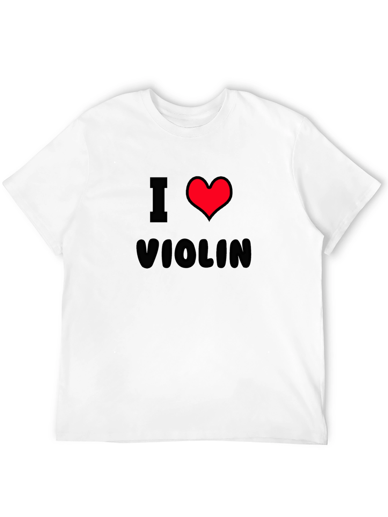 I Heart Violin Black T-Shirt Music Lover Tee