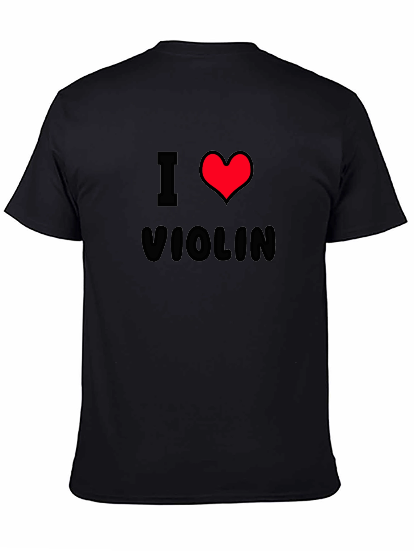 I Heart Violin Black T-Shirt Music Lover Tee