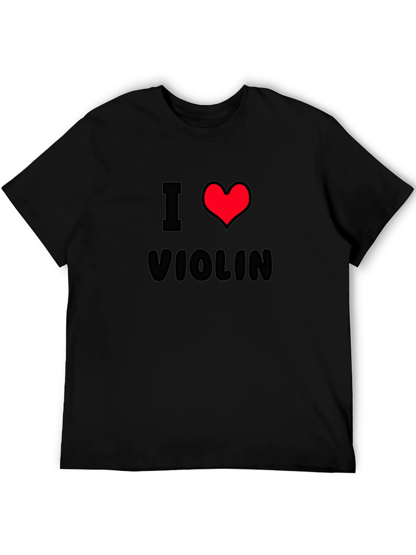 I Heart Violin Black T-Shirt Music Lover Tee