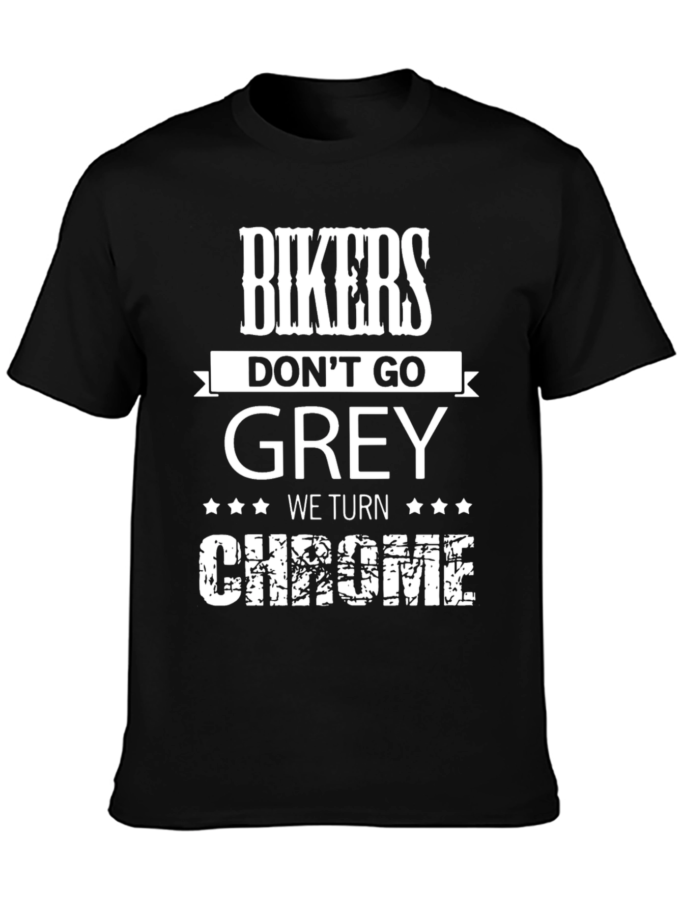 Bikers Turn Chrome Graphic T-Shirt - Black