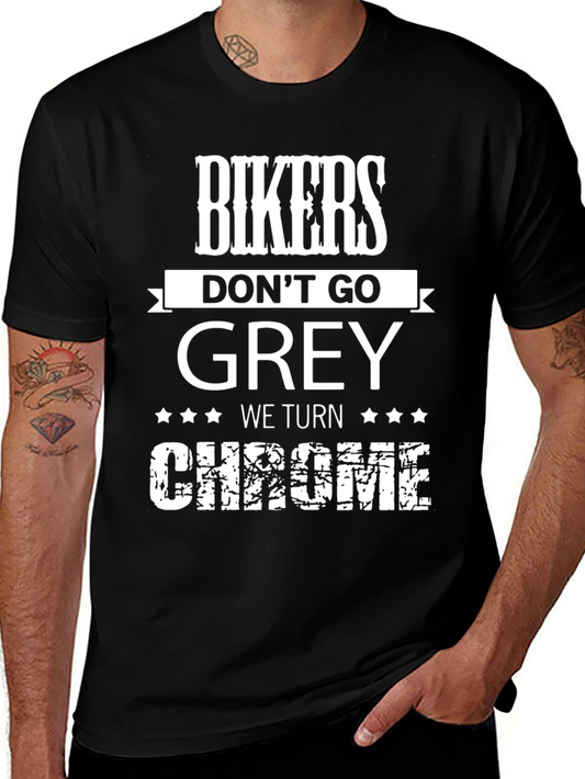 Bikers Turn Chrome Graphic T-Shirt - Black