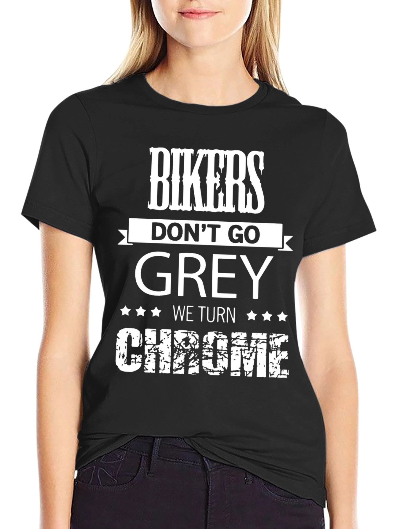 Bikers Turn Chrome Graphic T-Shirt - Black
