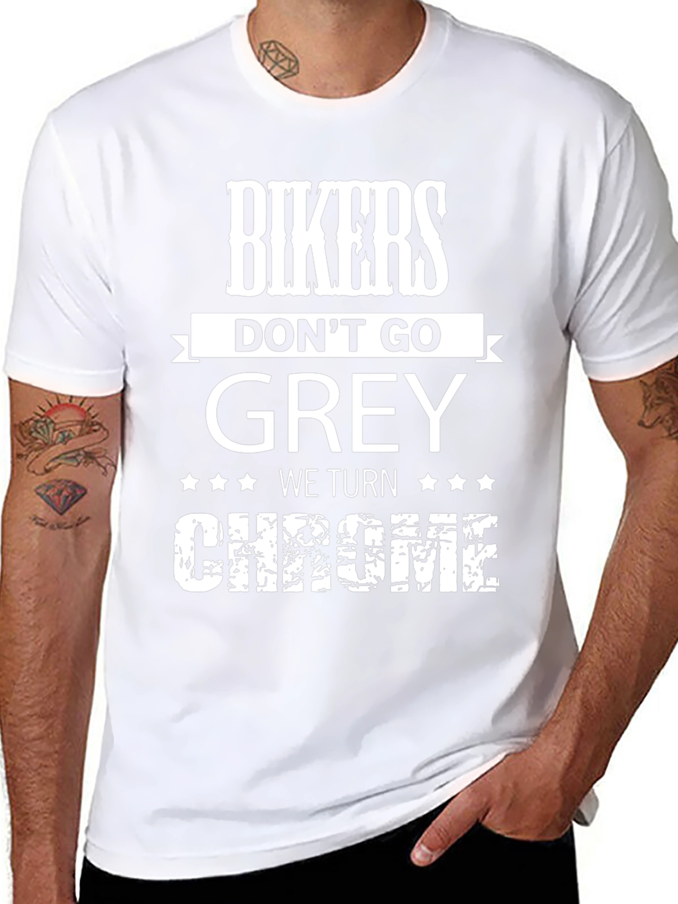 Bikers Turn Chrome Graphic T-Shirt - Black