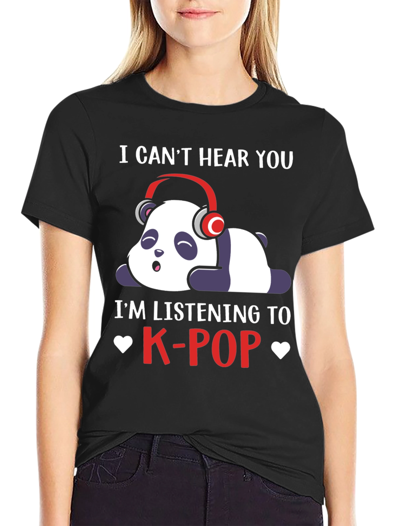 K-Pop Panda T-Shirt - Cute Music Lover Tee
