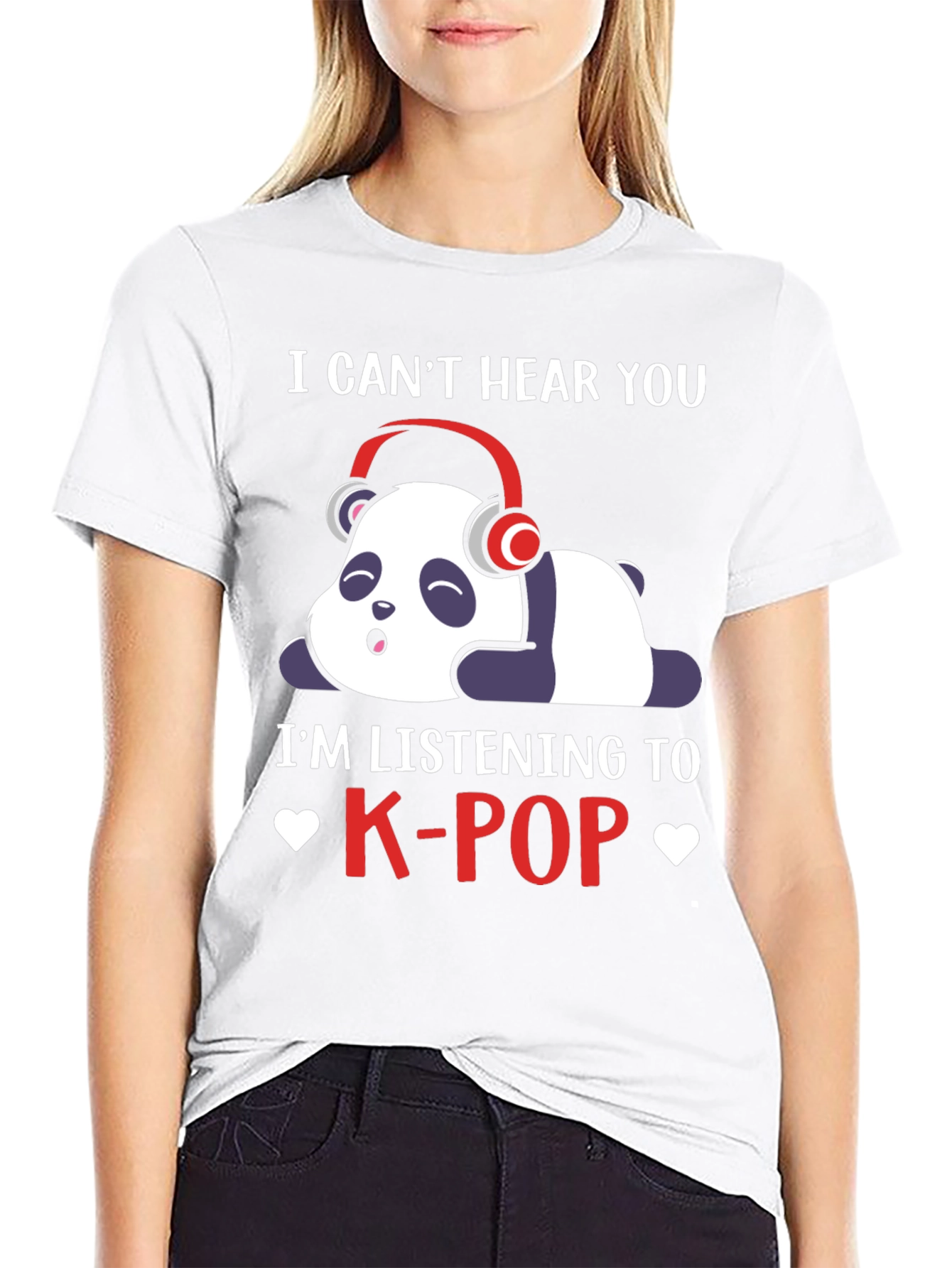 K-Pop Panda T-Shirt - Cute Music Lover Tee
