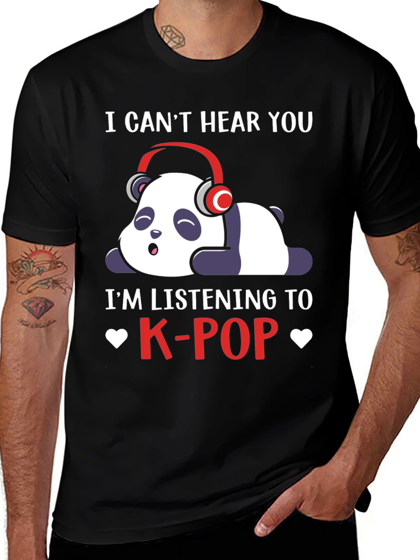 K-Pop Panda T-Shirt - Cute Music Lover Tee