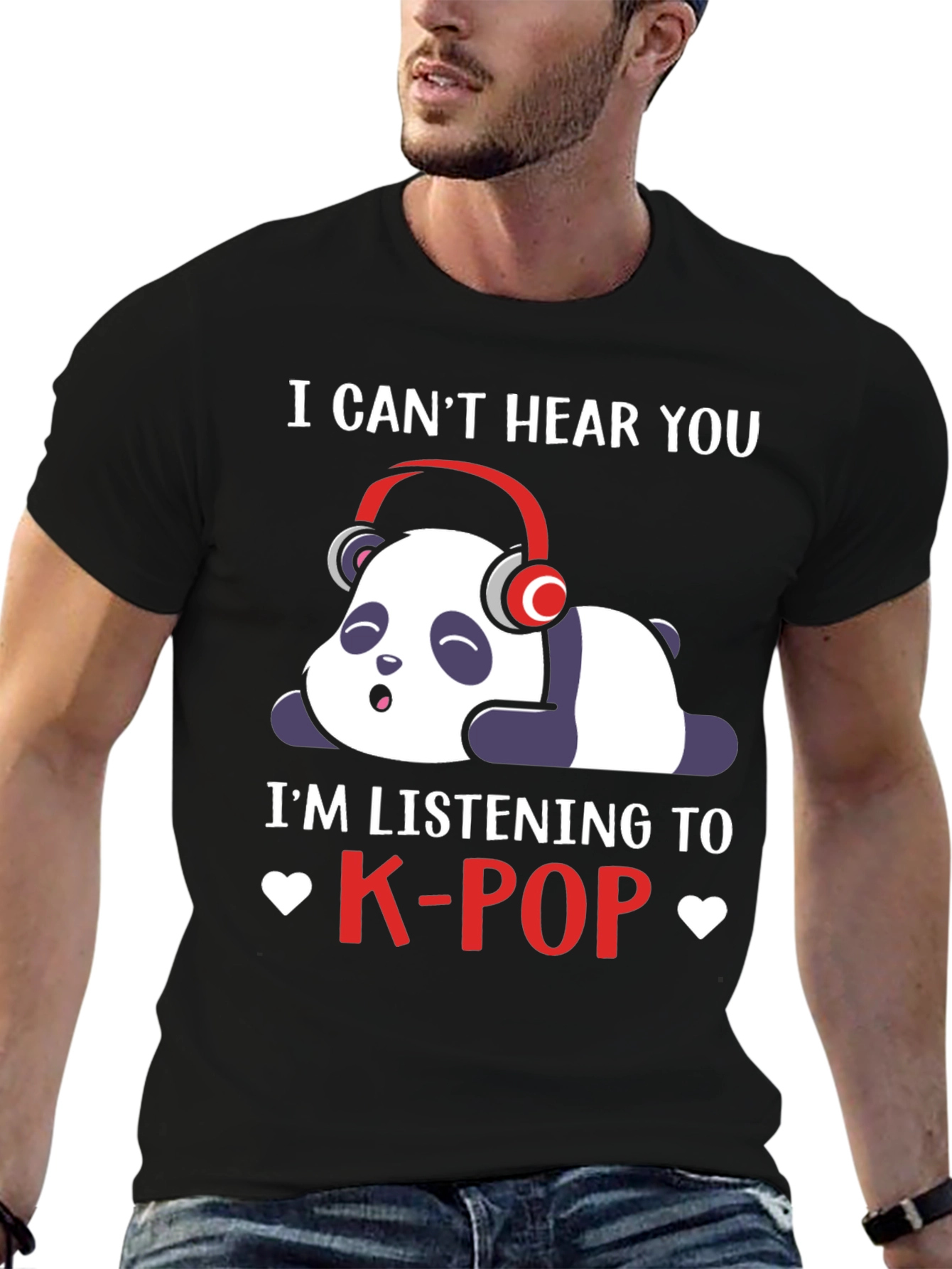 K-Pop Panda T-Shirt - Cute Music Lover Tee