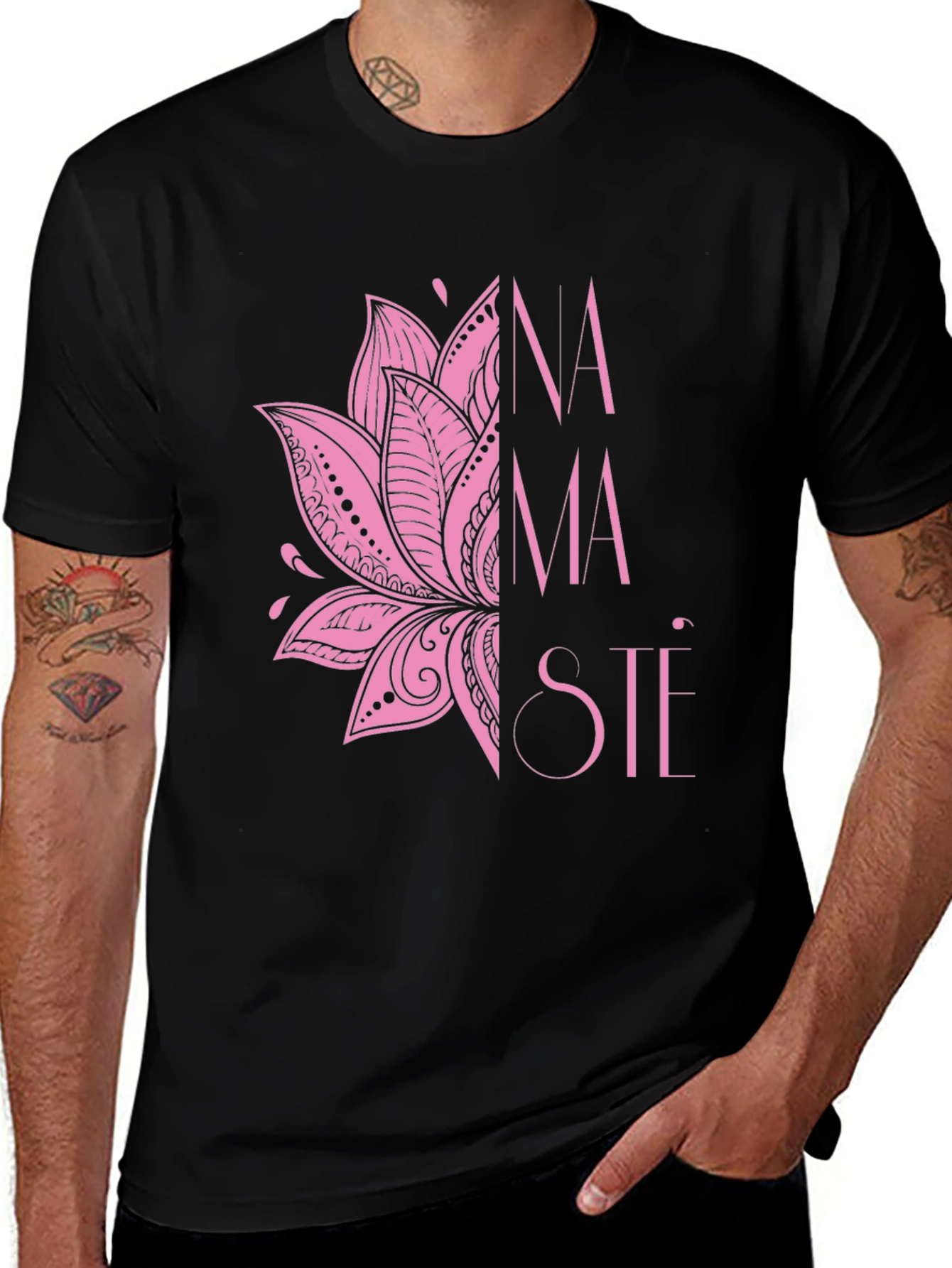 Namaste Lotus Graphic Tee - Black
