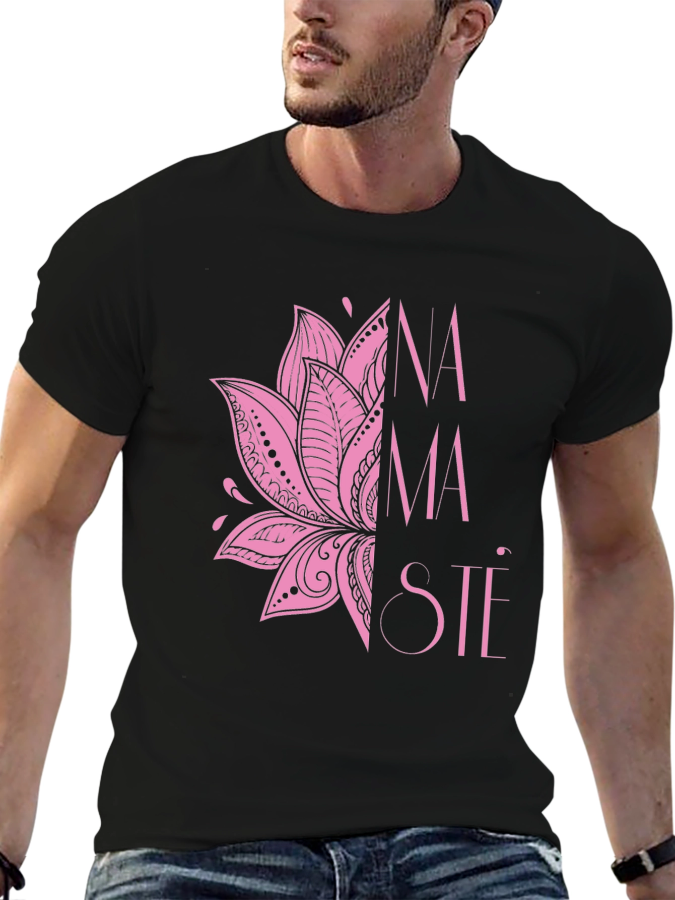 Namaste Lotus Graphic Tee - Black