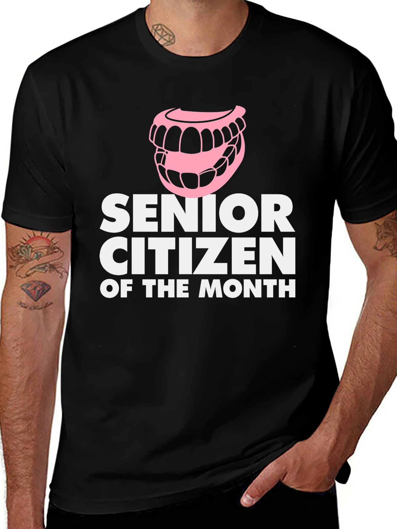 Senior Citizen of the Month T-Shirt Funny Dentures