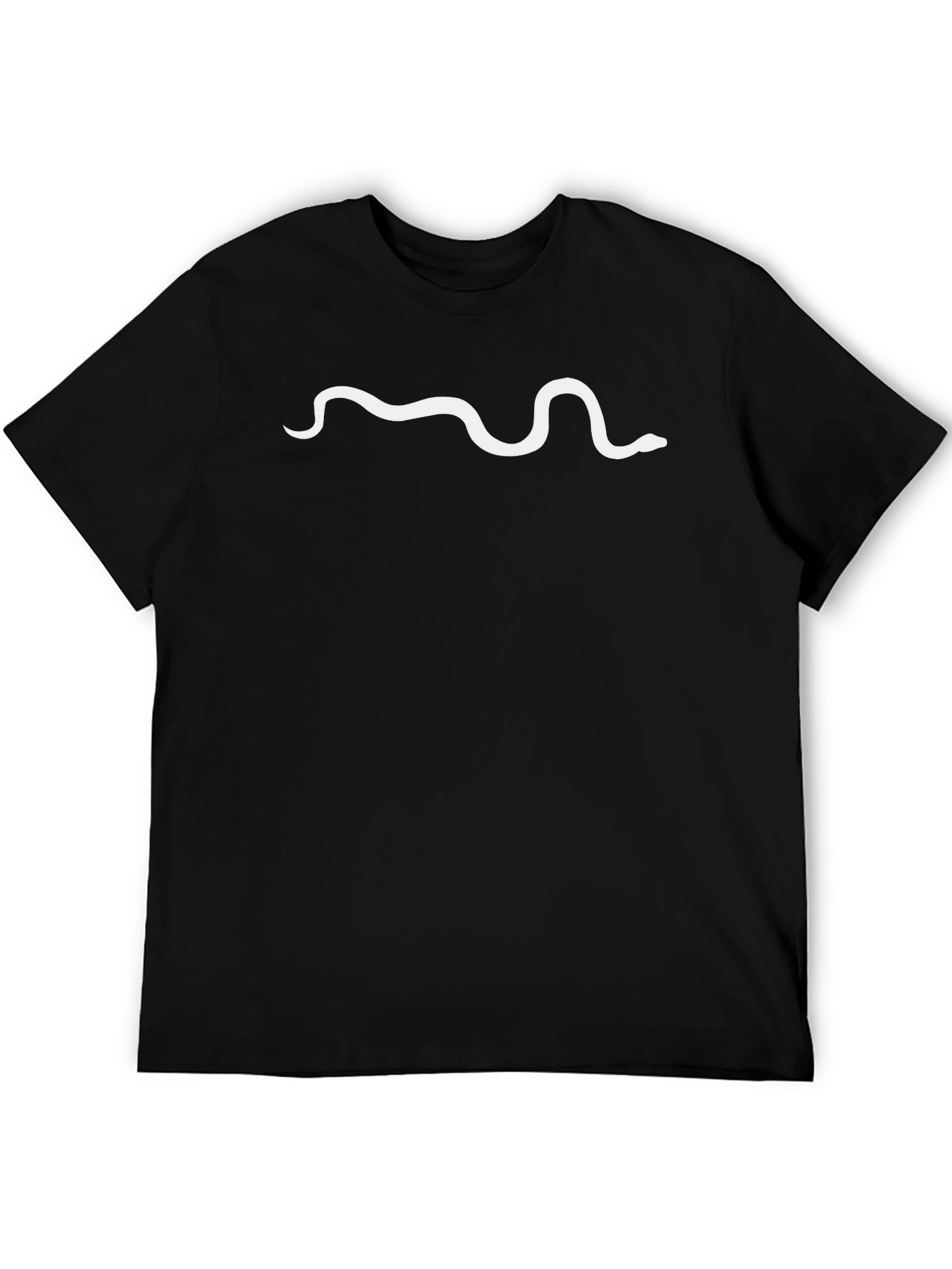 Minimalist Snake Line Art Tee - Black