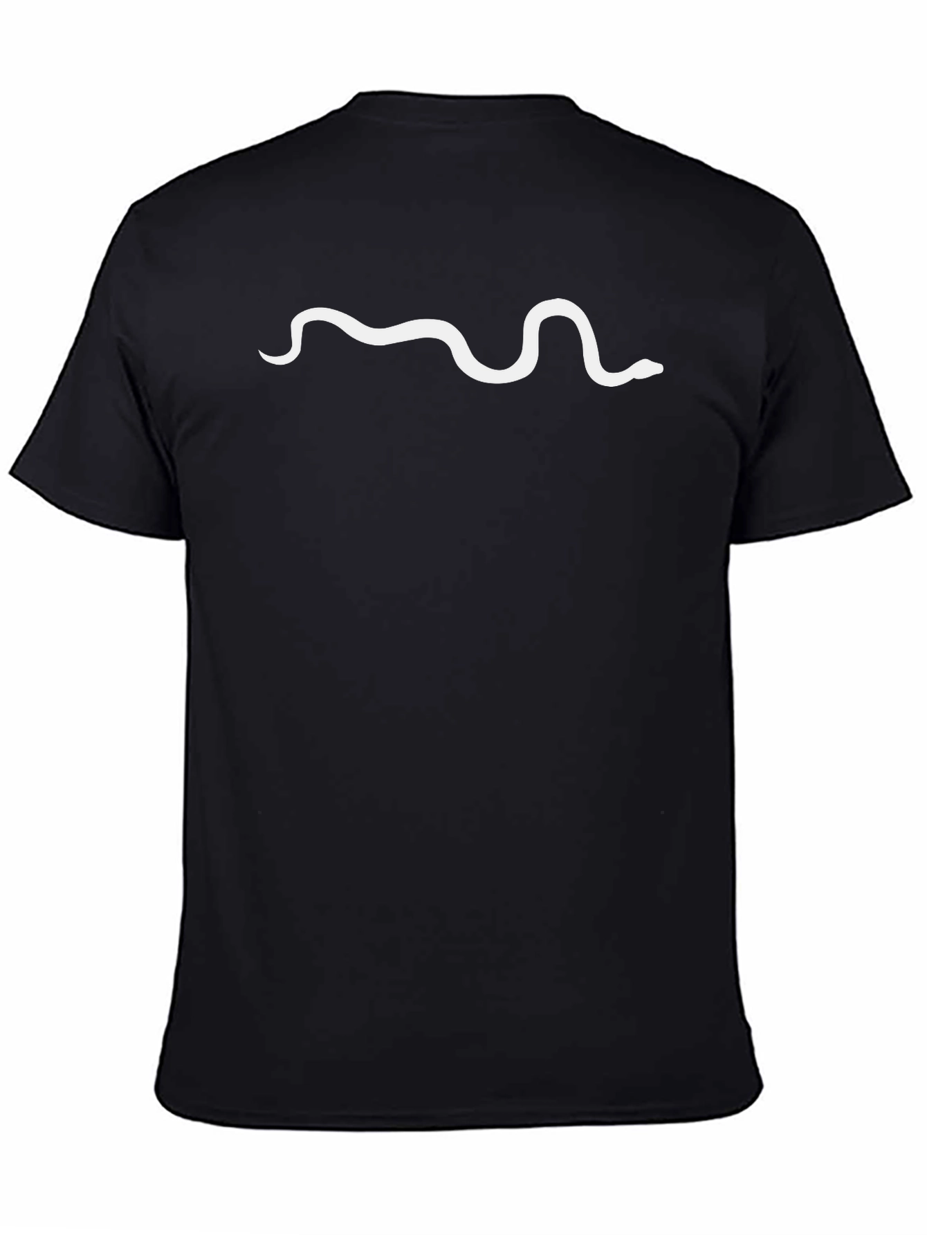 Minimalist Snake Line Art Tee - Black