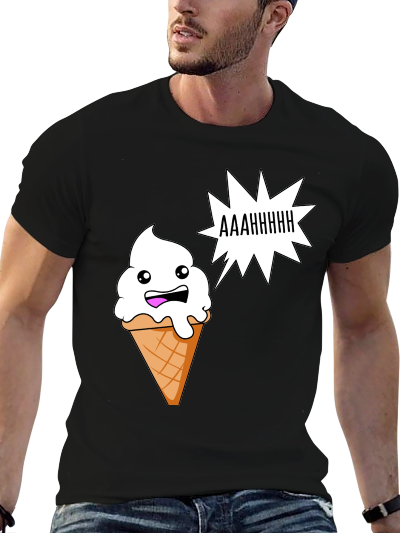 Funny Ice Cream Cone Graphic T-Shirt