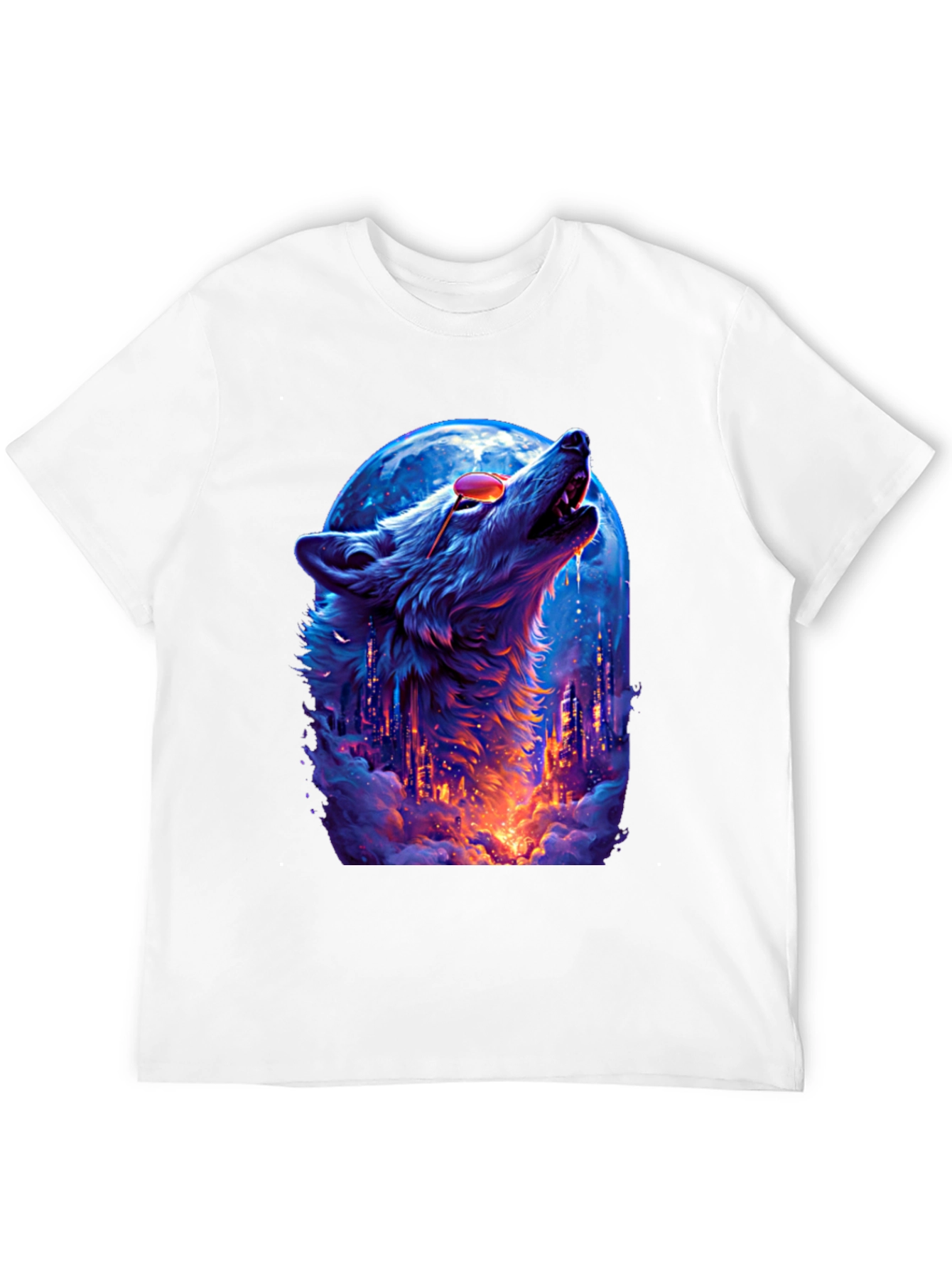 Wolf Howl Cityscape T-Shirt