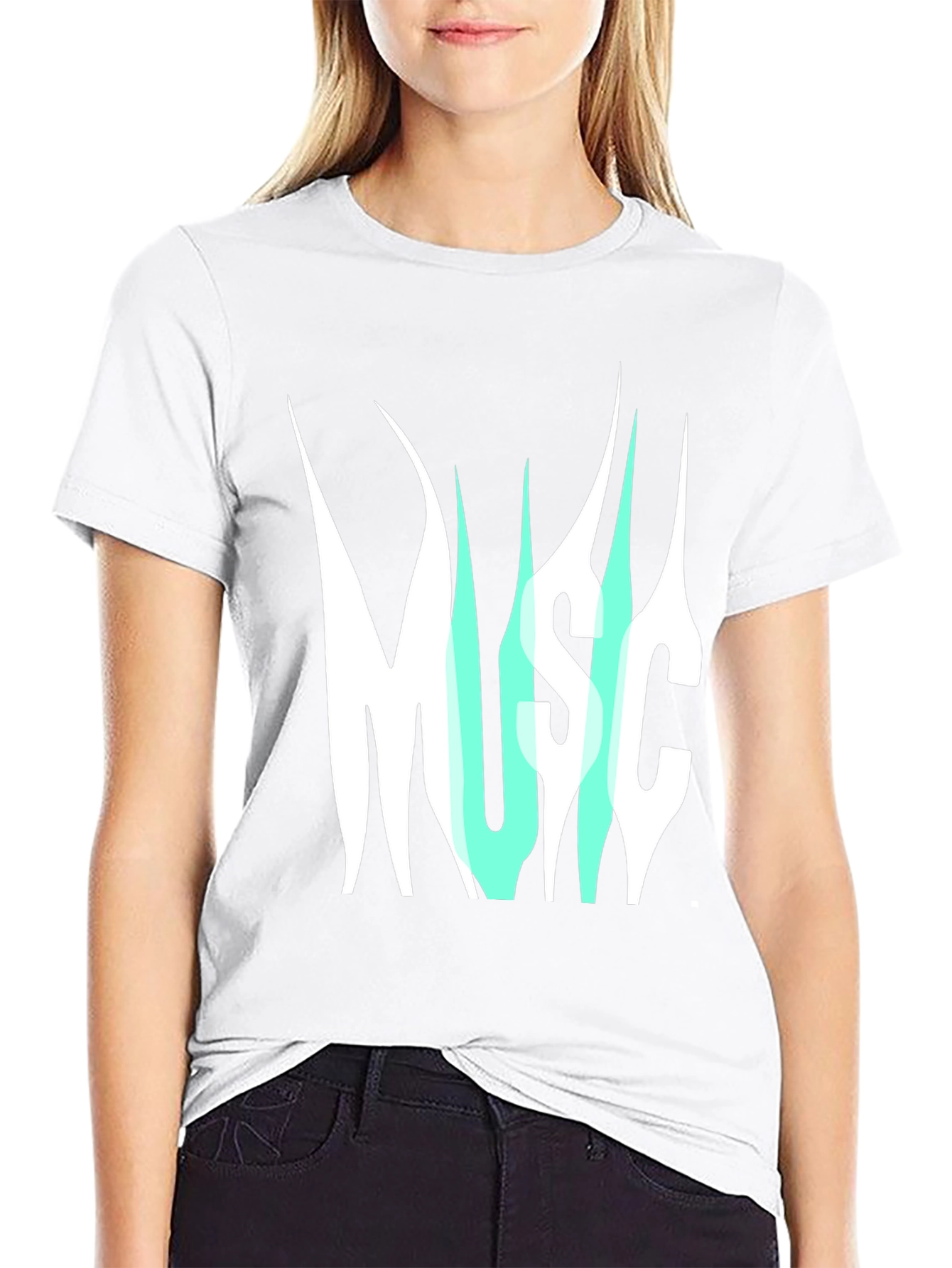 Music Graphic Print T-Shirt - Modern Style