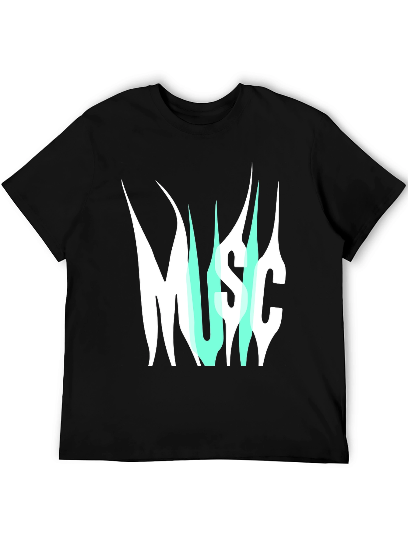 Music Graphic Print T-Shirt - Modern Style