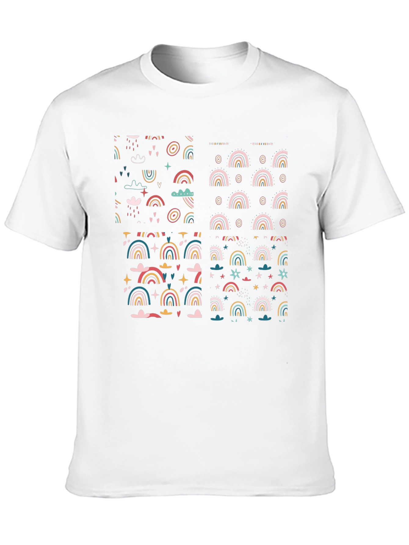 Rainbow Patterned Black T-Shirt
