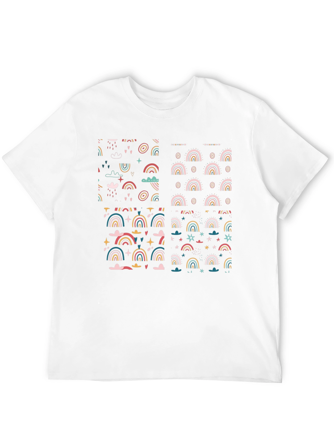 Rainbow Patterned Black T-Shirt