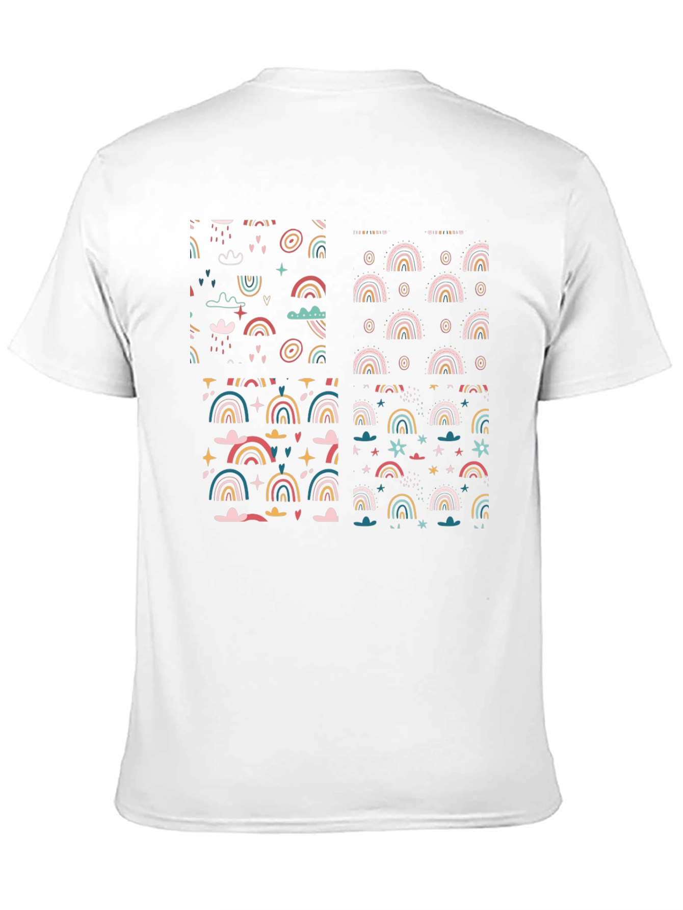 Rainbow Patterned Black T-Shirt
